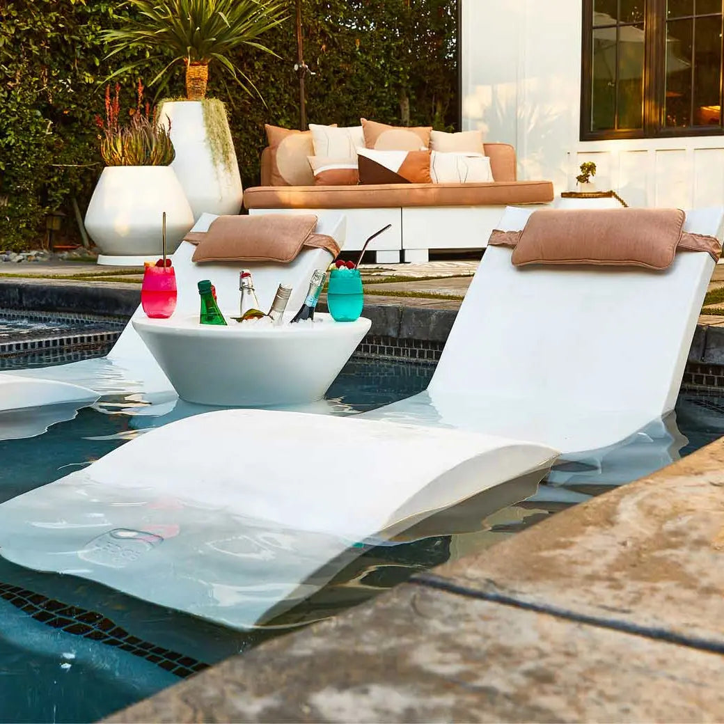 Ledge Lounger Signature Tall Ice Bin Side Table 22" Resin In-Pool Side Table - view 4