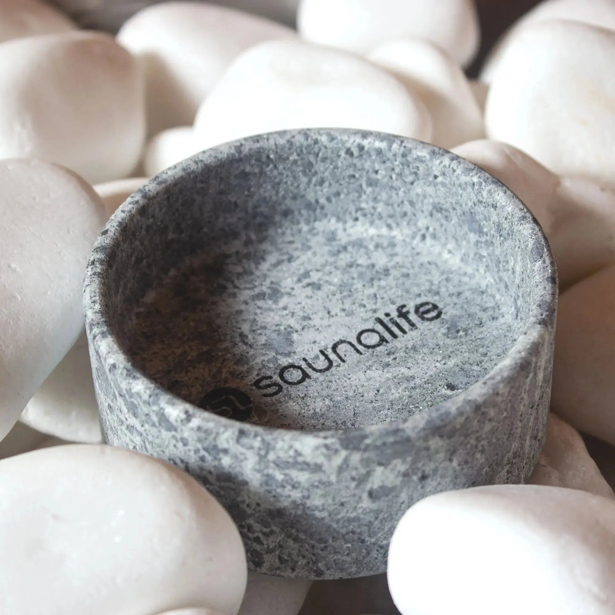 SaunaLife Coaster and Aroma Tray Drink Holder and Scent Reservoir, Carved Soapstone SaunaLife