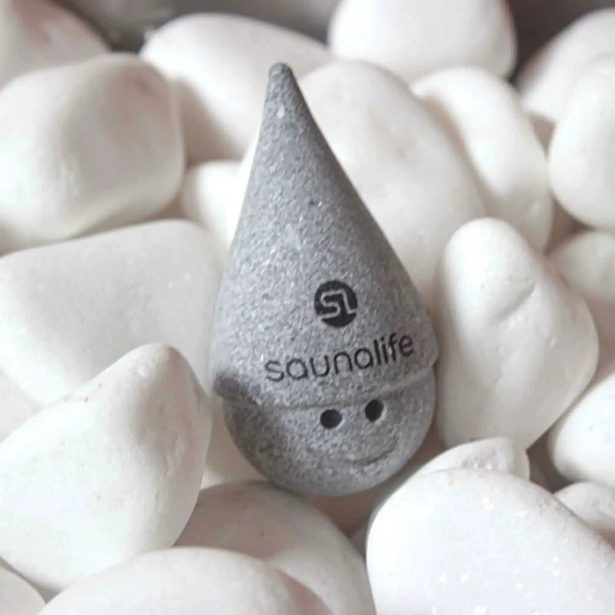 SaunaLife Stoney Sauna Gnome with Cone Hat, Carved Soapstone SaunaLife