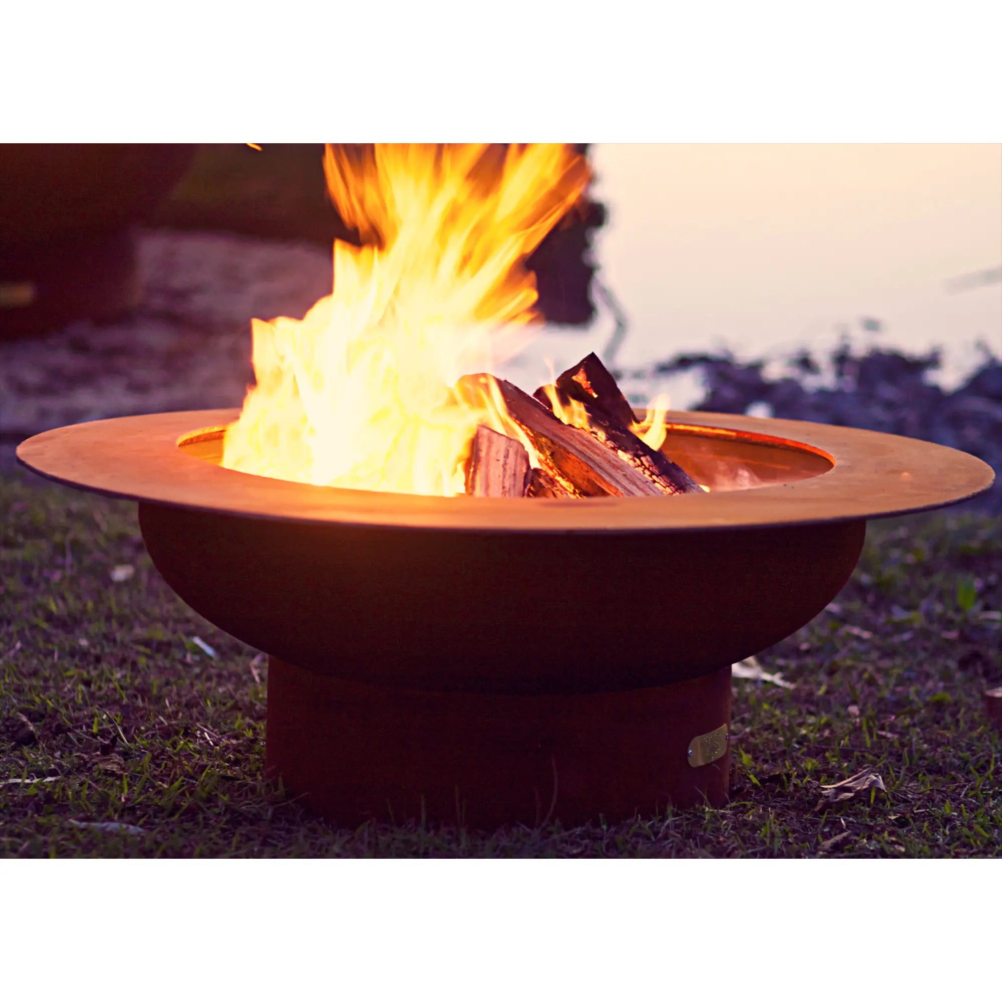 Saturn 41″ Round Wood Burning Fire Pit – Carbon Steel by Fire Pit Art Fire Pit Art