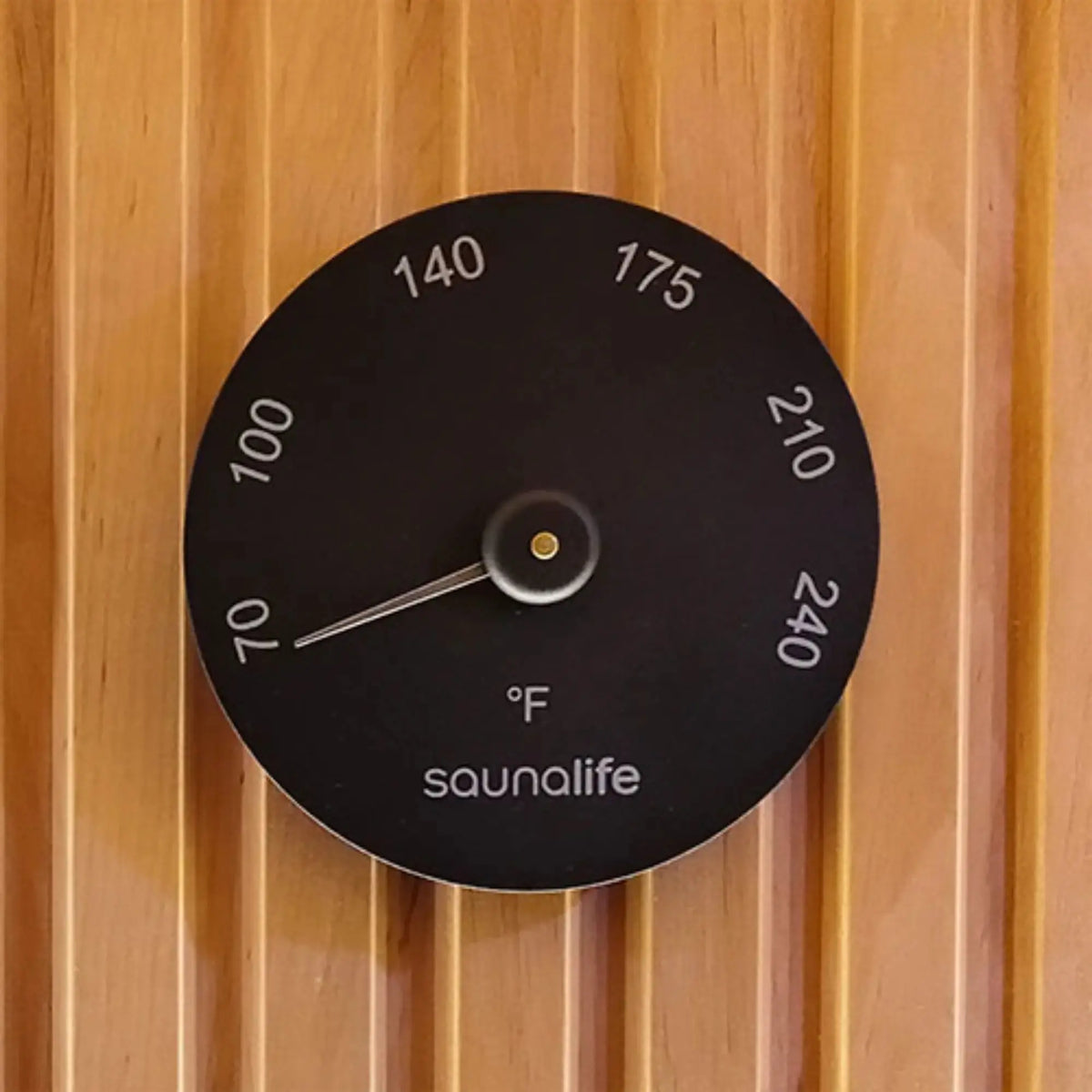 SaunaLife Essentials Set 4 Wood Sauna Bucket and Ladle Set with Thermometer SaunaLife
