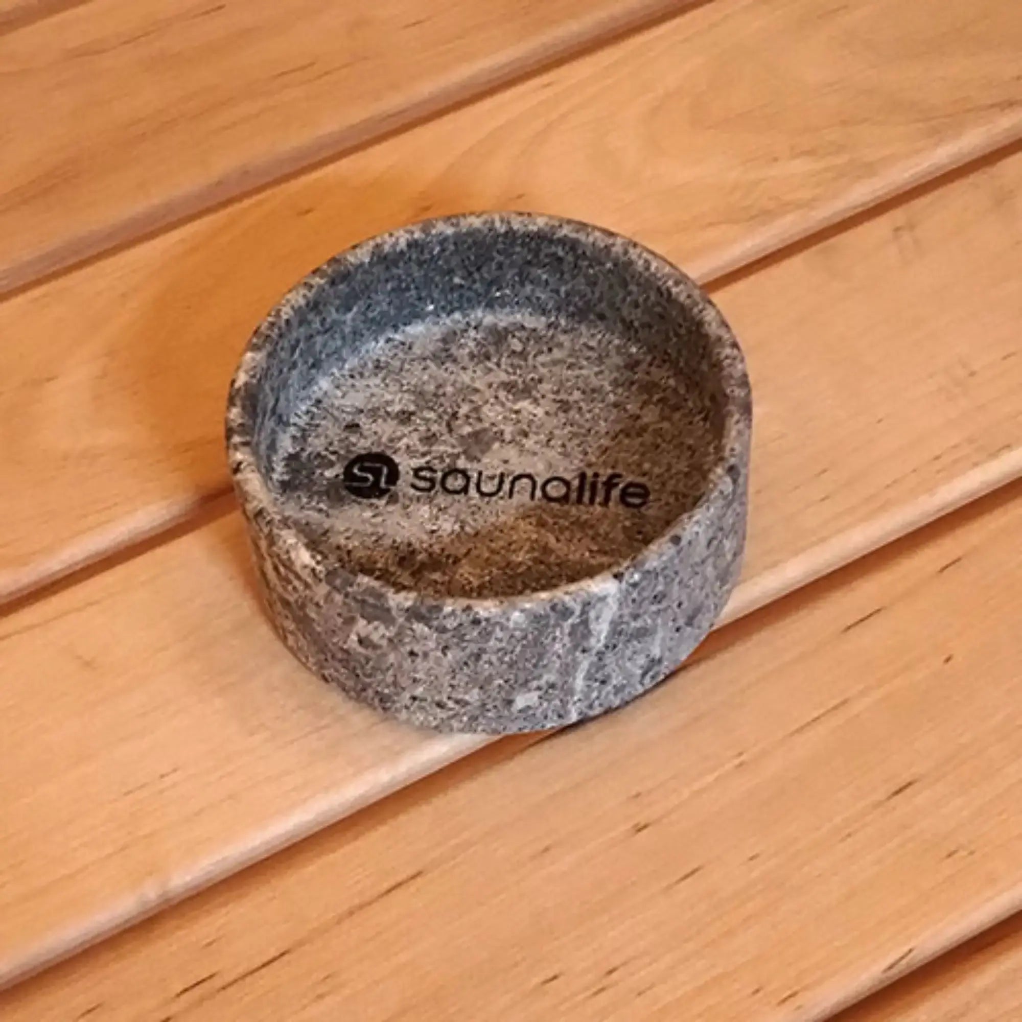 SaunaLife Coaster and Aroma Tray Drink Holder and Scent Reservoir, Carved Soapstone SaunaLife