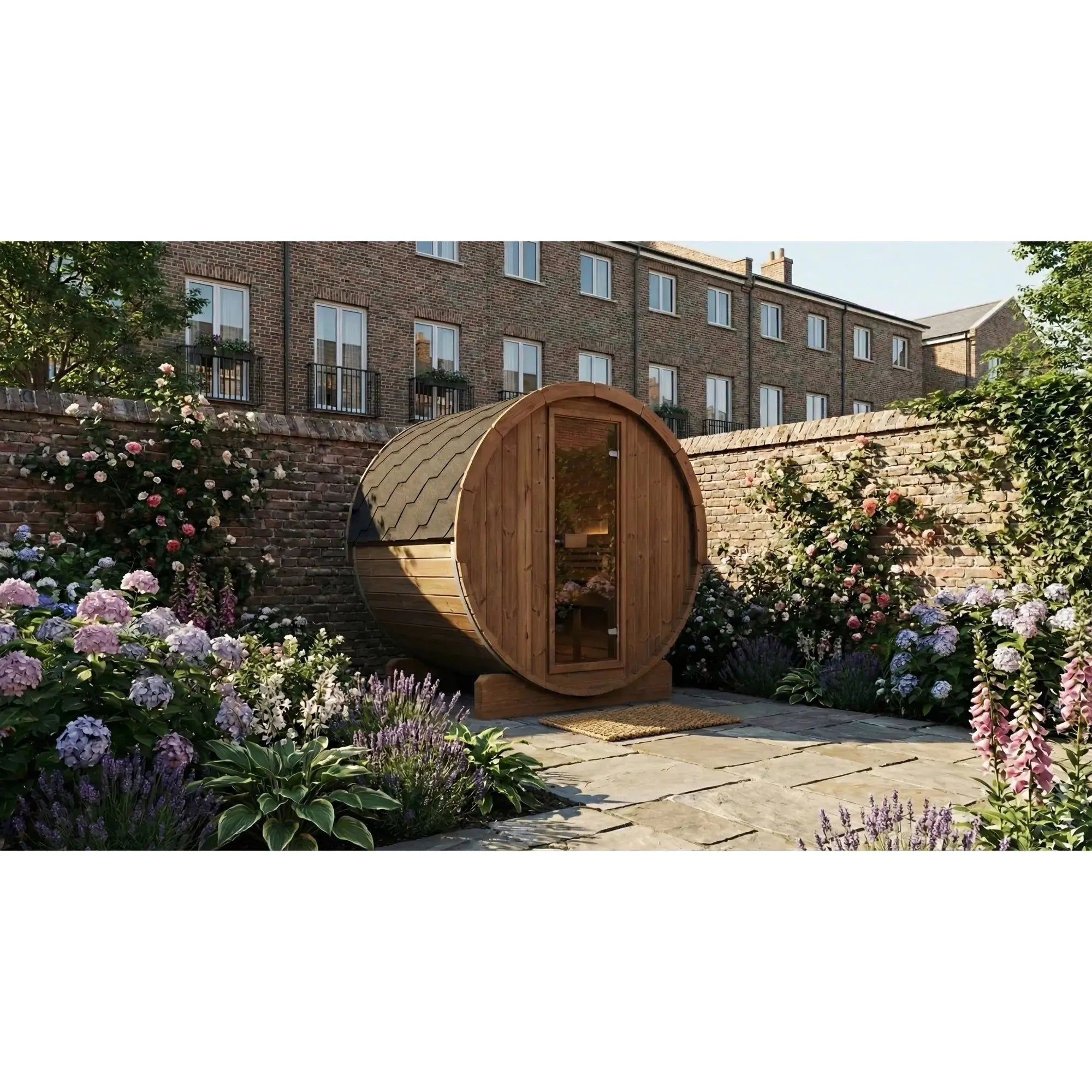 SaunaLife Model E6 Ergo Series Outdoor Sauna Barrel Kit SaunaLife