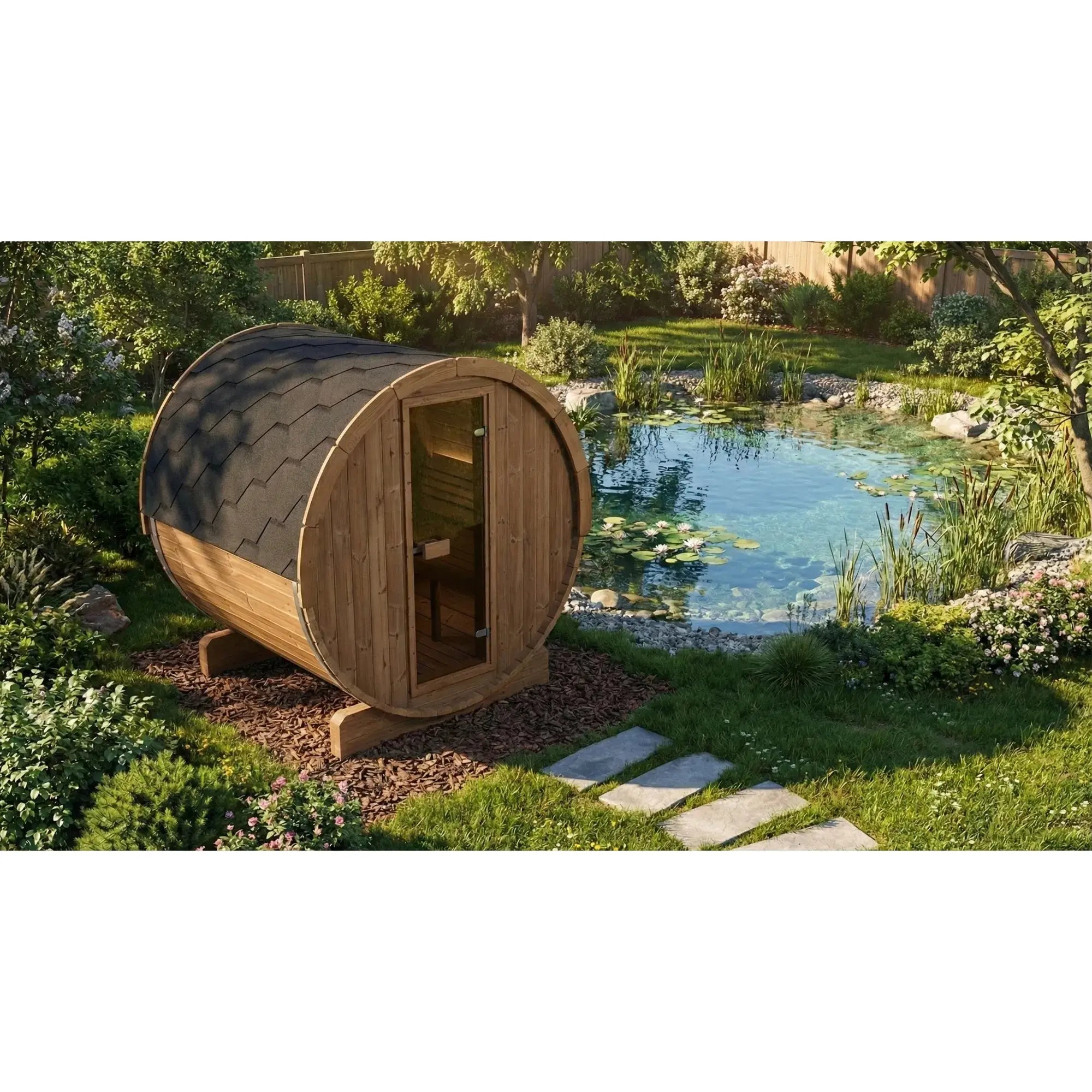 SaunaLife Model E6 Ergo Series Outdoor Sauna Barrel Kit SaunaLife