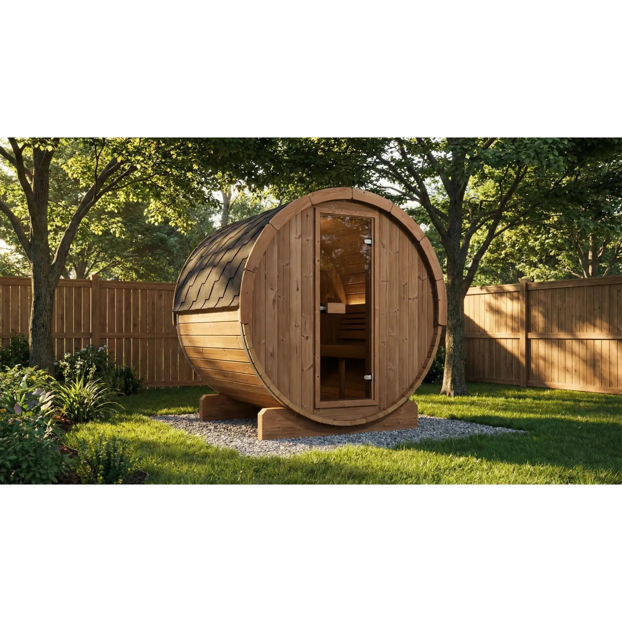 SaunaLife Model E7 Ergo Series Outdoor Sauna Barrel Kit SaunaLife