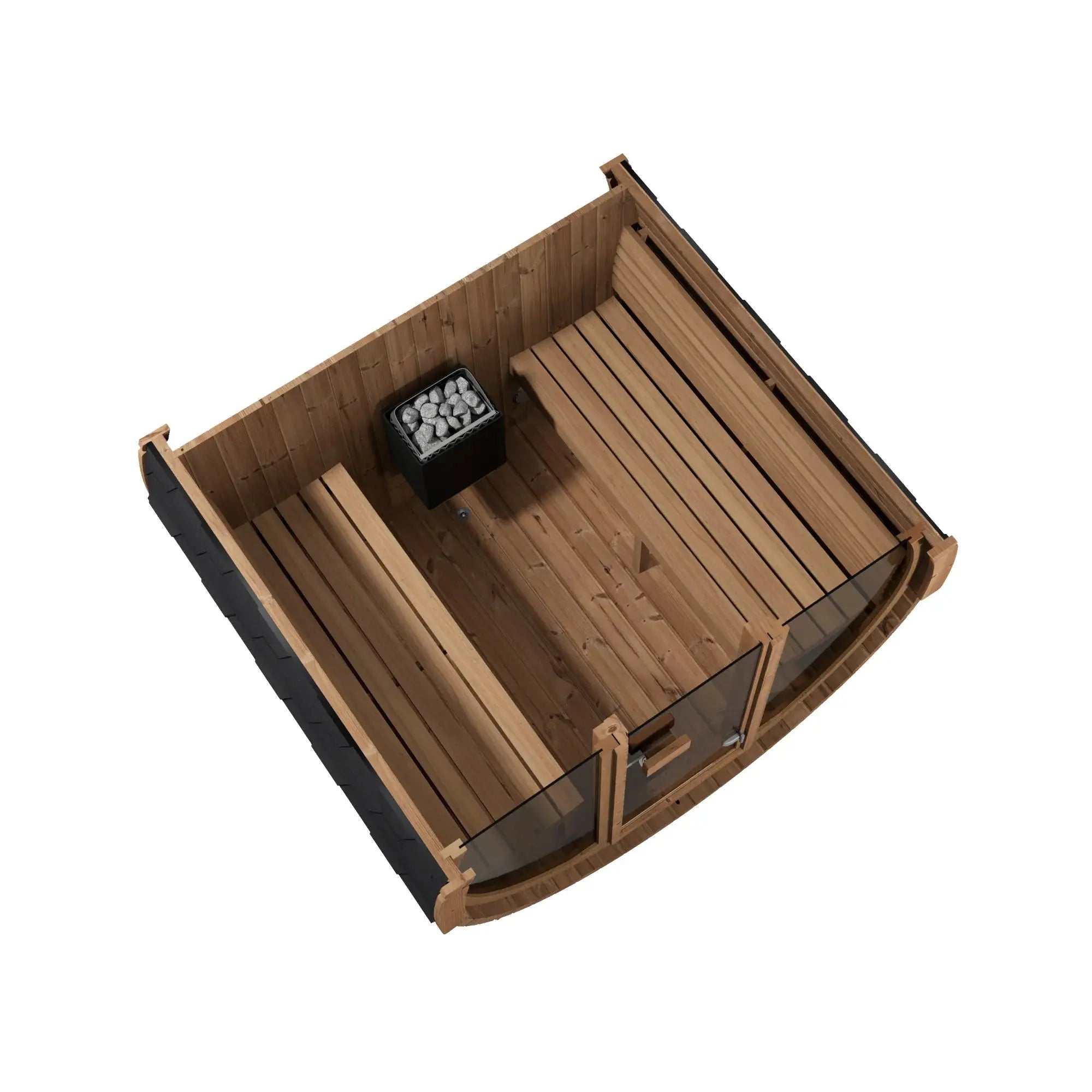 SaunaLife Model E7G Ergo Series Outdoor Sauna Barrel Kit, Glass Front SaunaLife