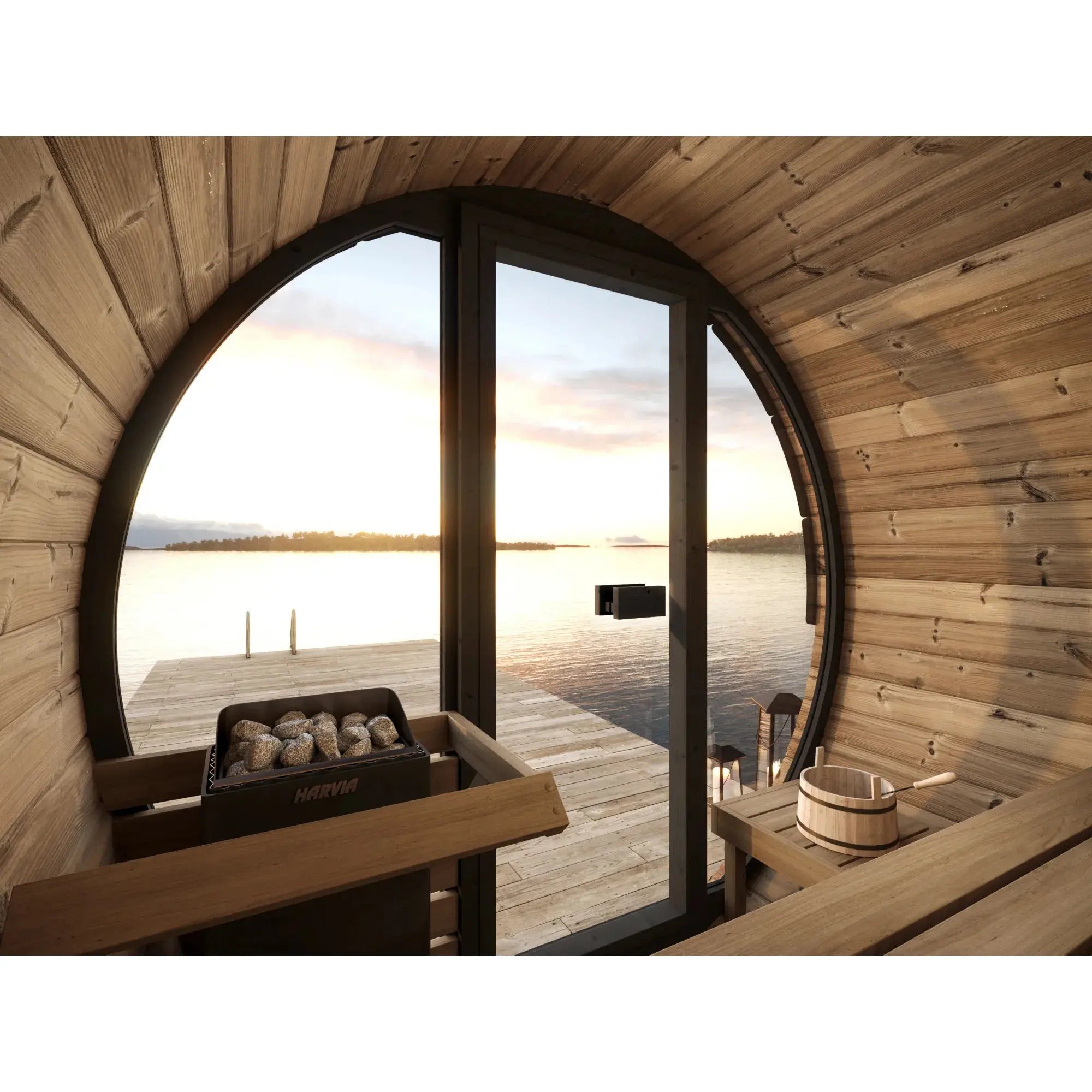 SaunaLife Model EE6 Ergo Elegance Series Outdoor Sauna Barrel Kit SaunaLife