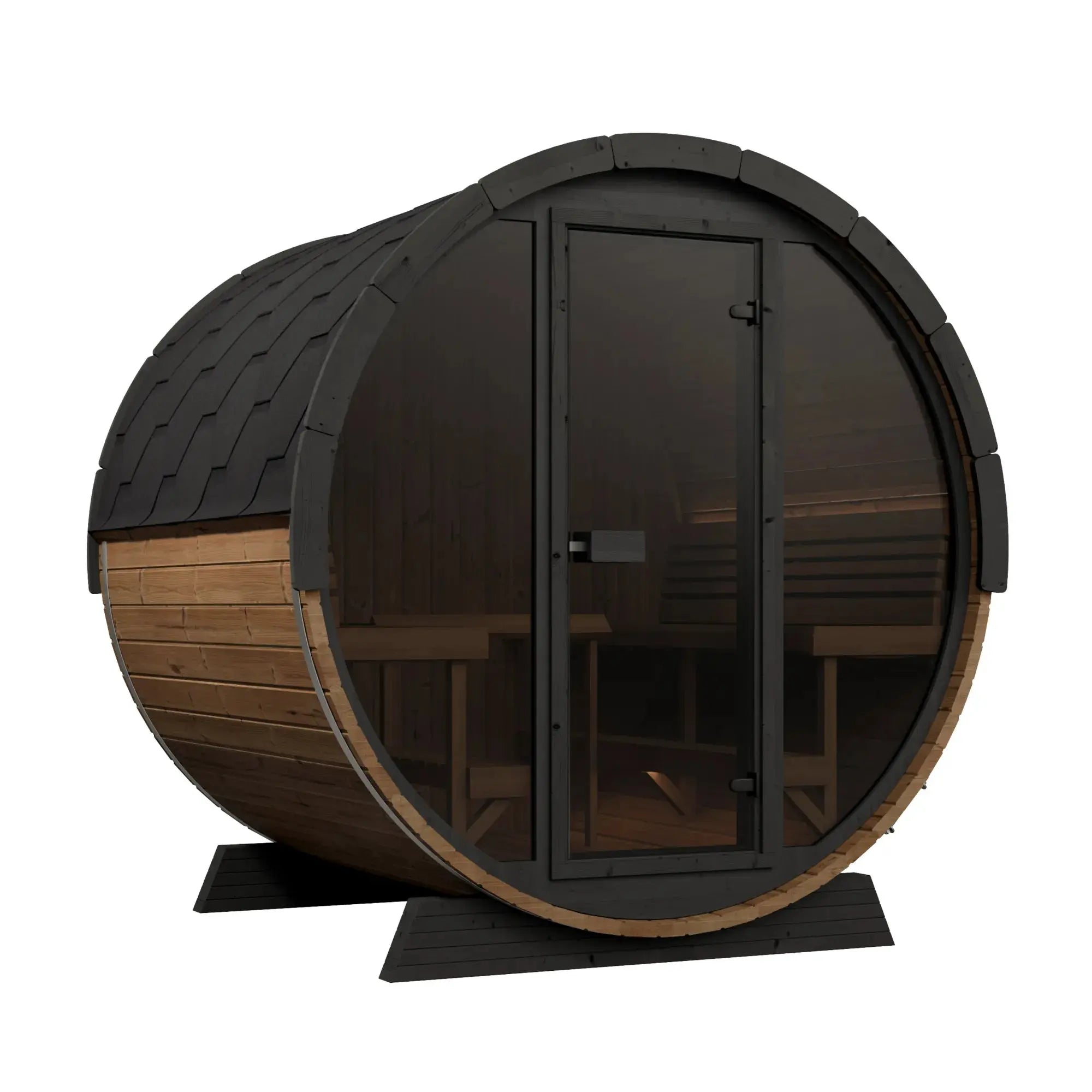 SaunaLife Model EE8 Ergo Elegance Series Outdoor Sauna Barrel Kit SaunaLife