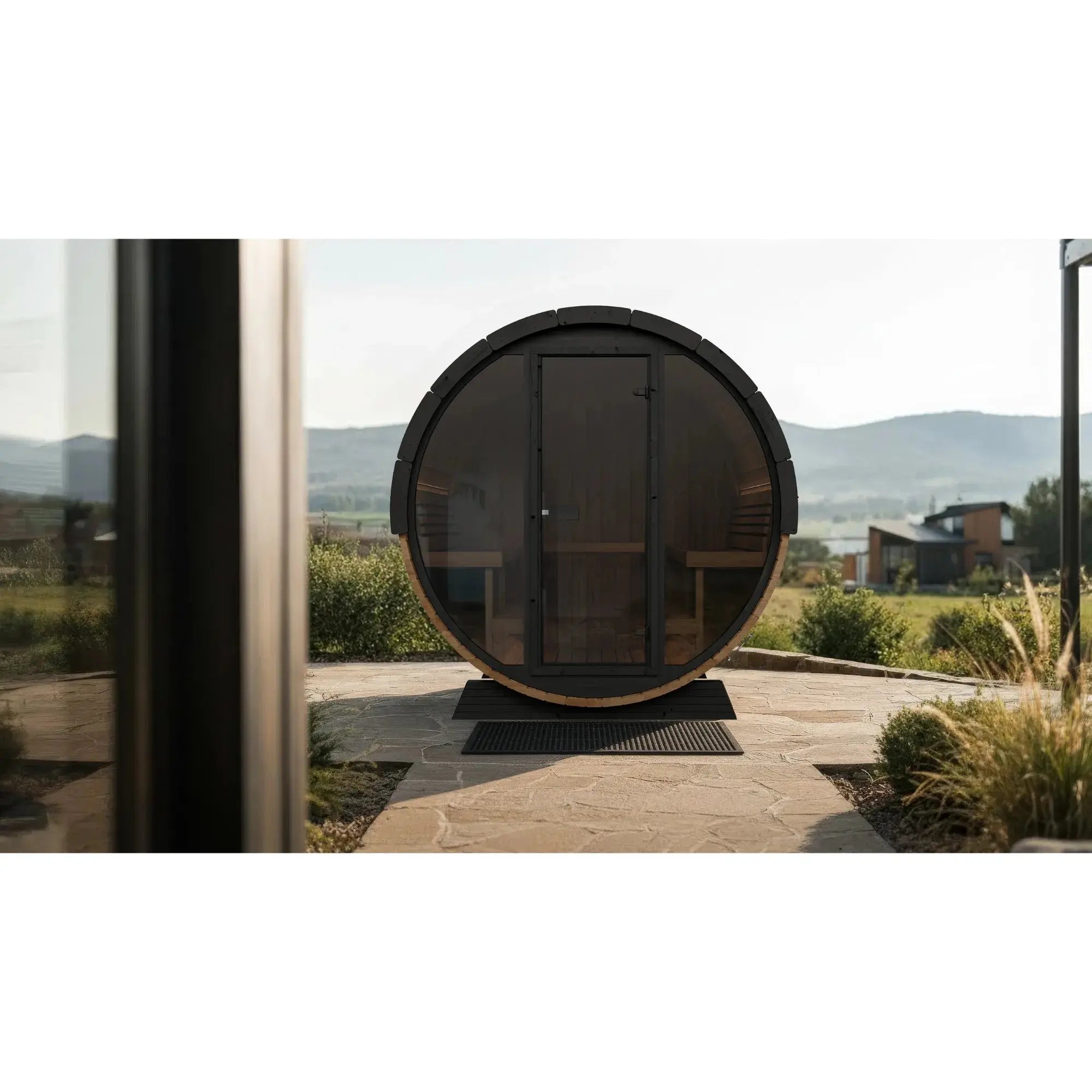SaunaLife Model EE8 Ergo Elegance Series Outdoor Sauna Barrel Kit SaunaLife