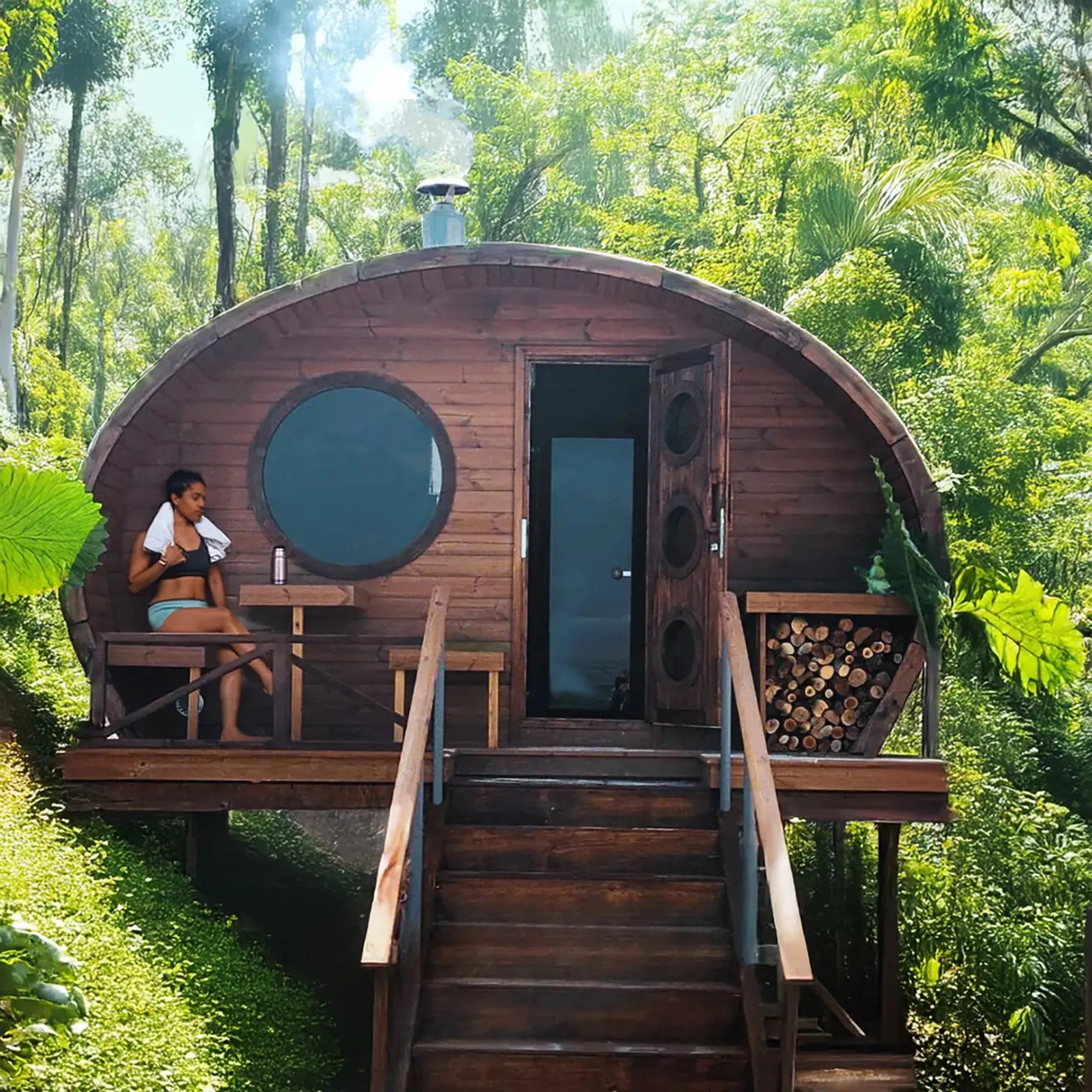 SaunaLife Model G11 Garden Series Outdoor Home Sauna Kit SaunaLife