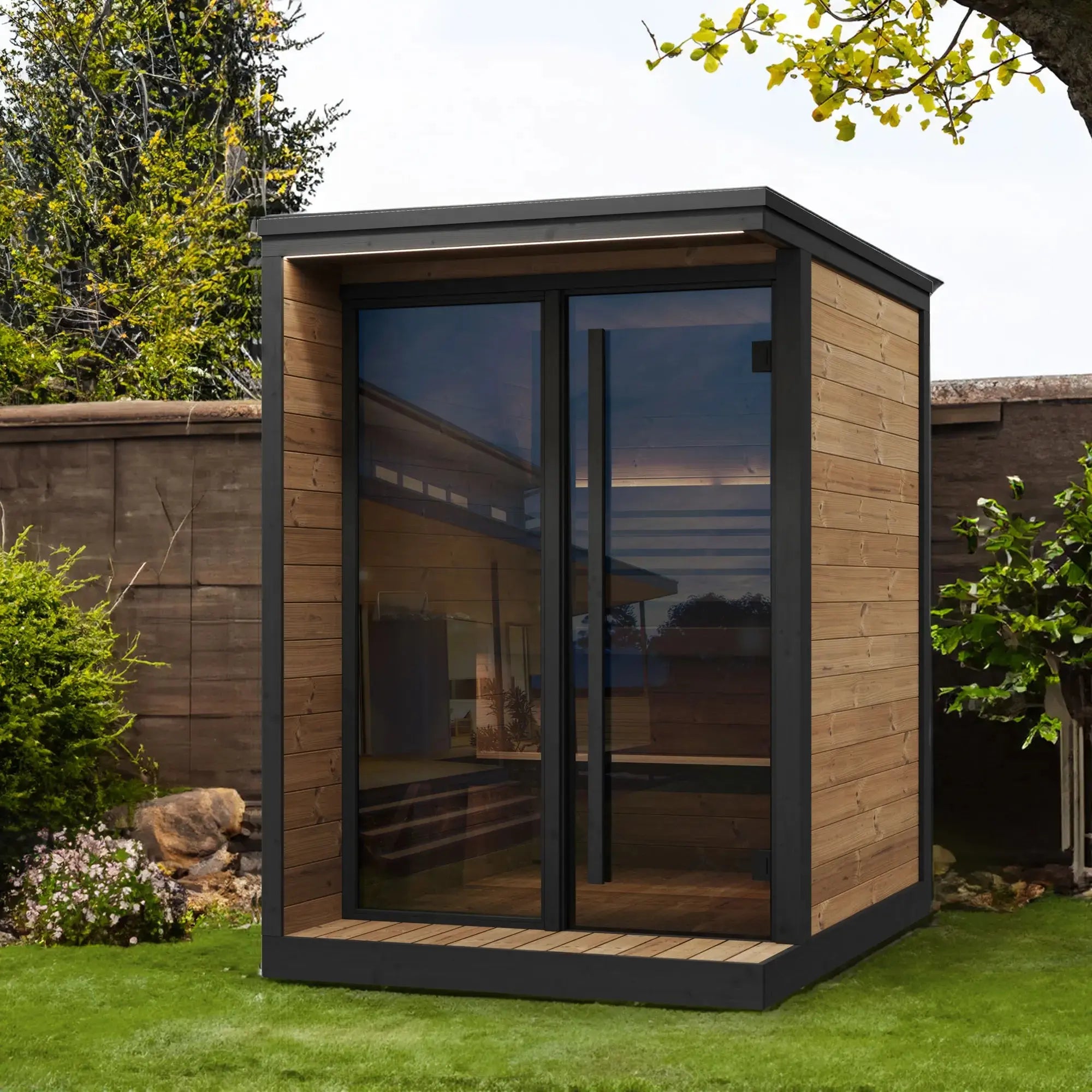 SaunaLife Model GL4 Garden Luxury Series Outdoor Home Sauna Kit SaunaLife