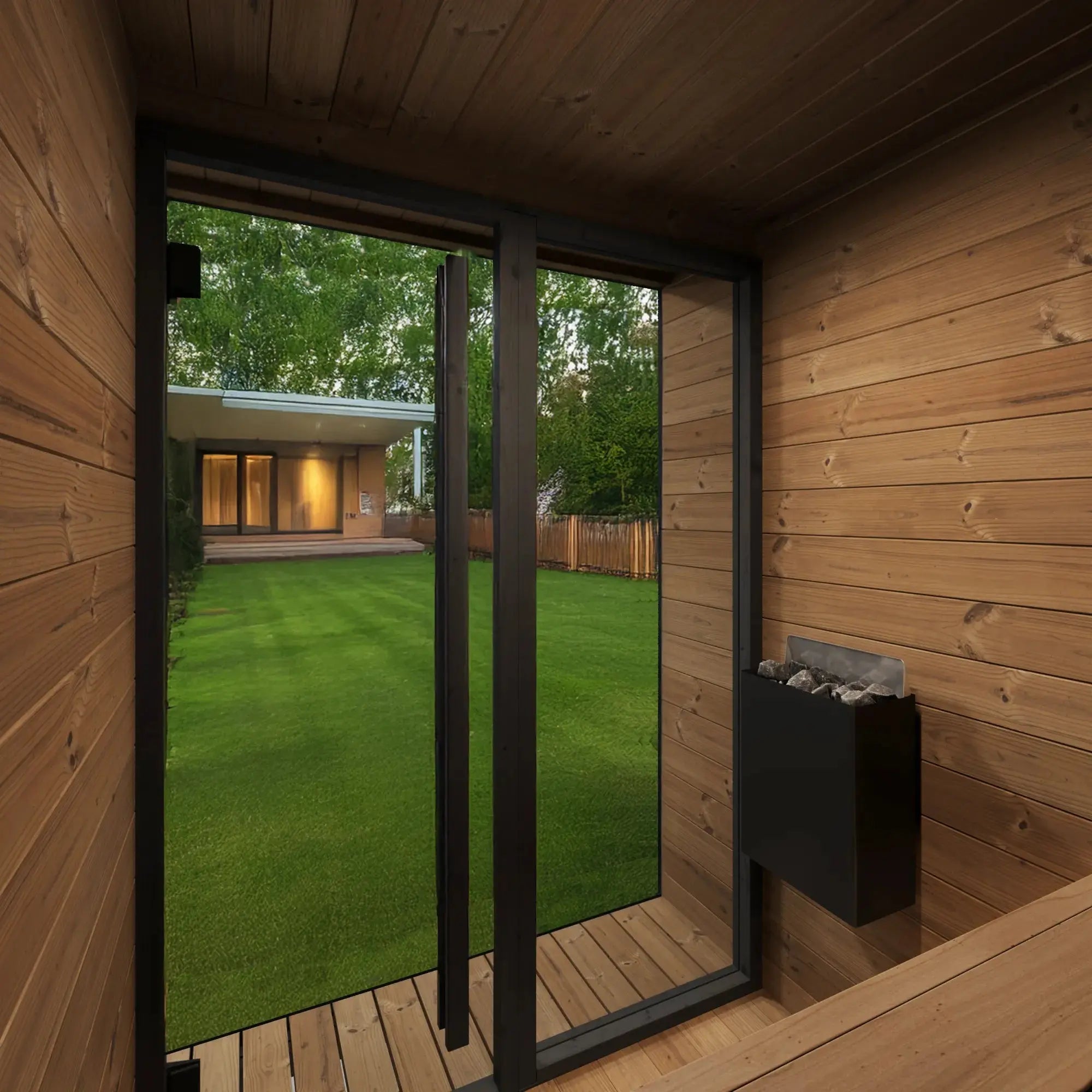 SaunaLife Model GL4 Garden Luxury Series Outdoor Home Sauna Kit SaunaLife