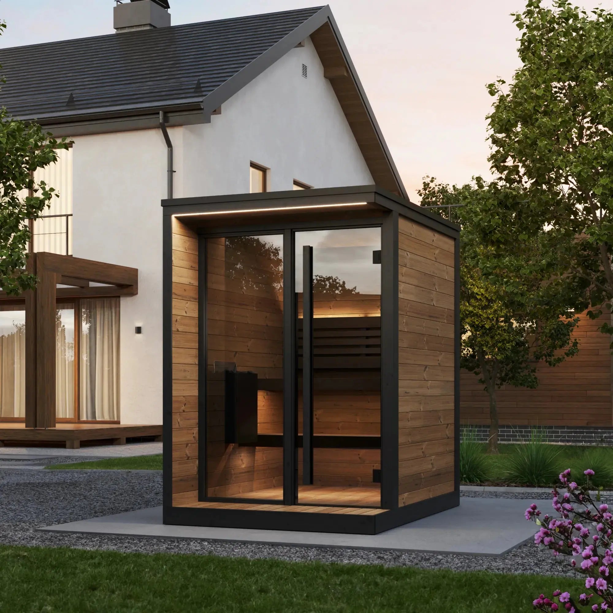 SaunaLife Model GL4 Garden Luxury Series Outdoor Home Sauna Kit SaunaLife