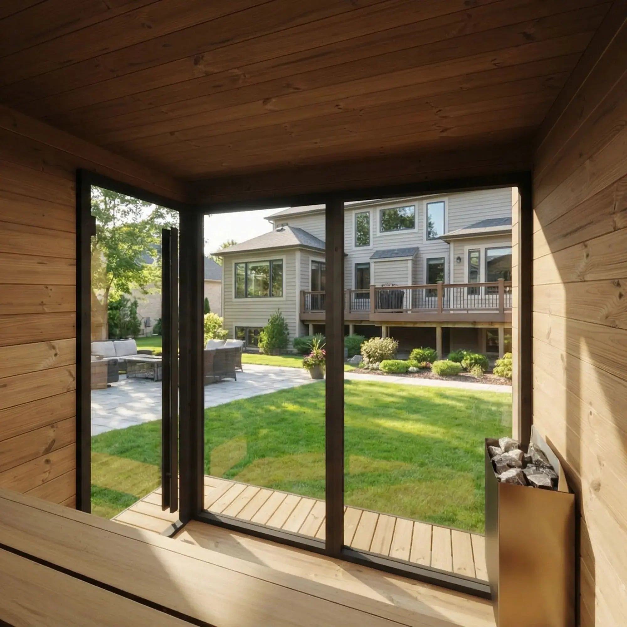 SaunaLife Model GL6 Garden Luxury Series Outdoor Home Sauna Kit SaunaLife