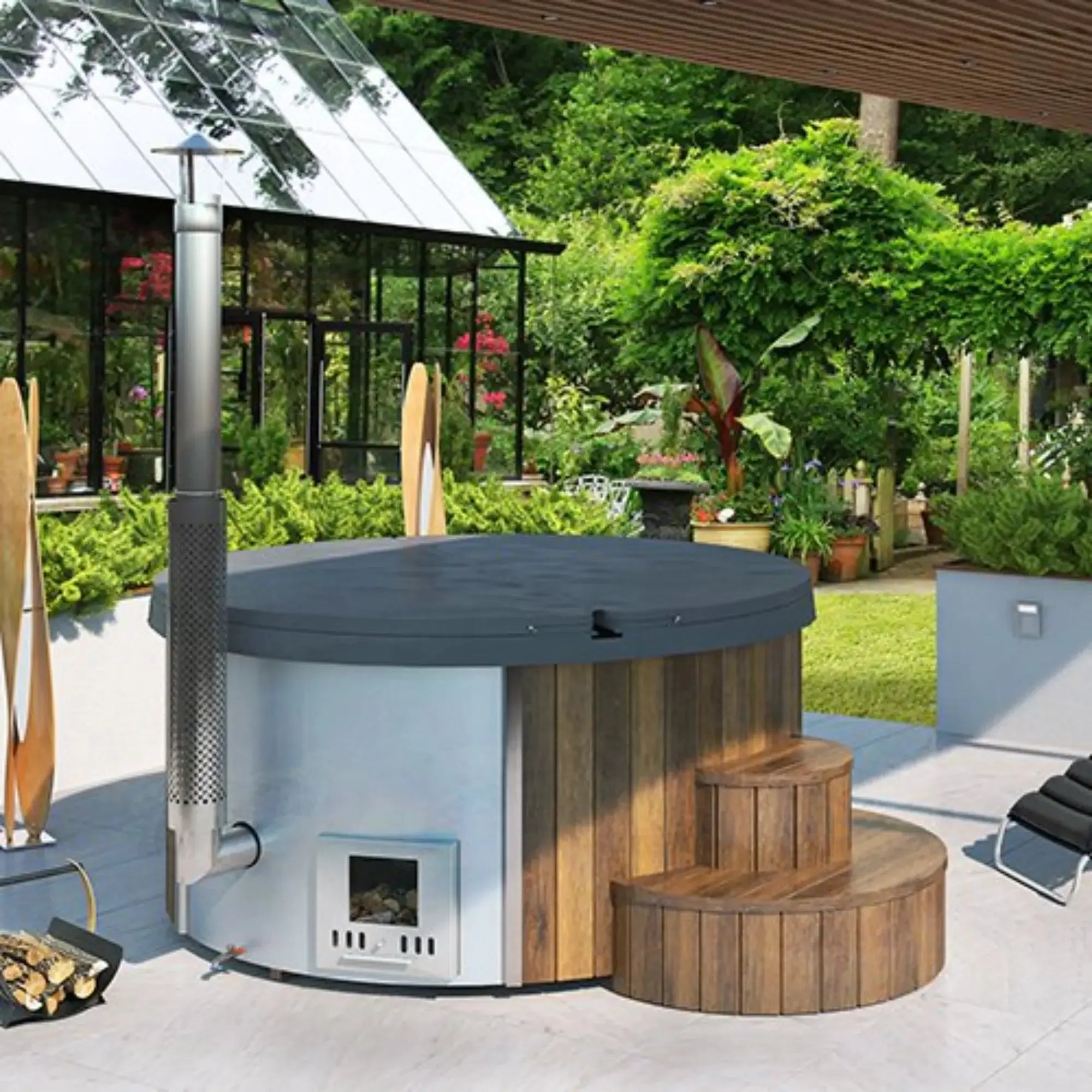 SaunaLife Model S4 Wood-Burning Hot Tub SaunaLife