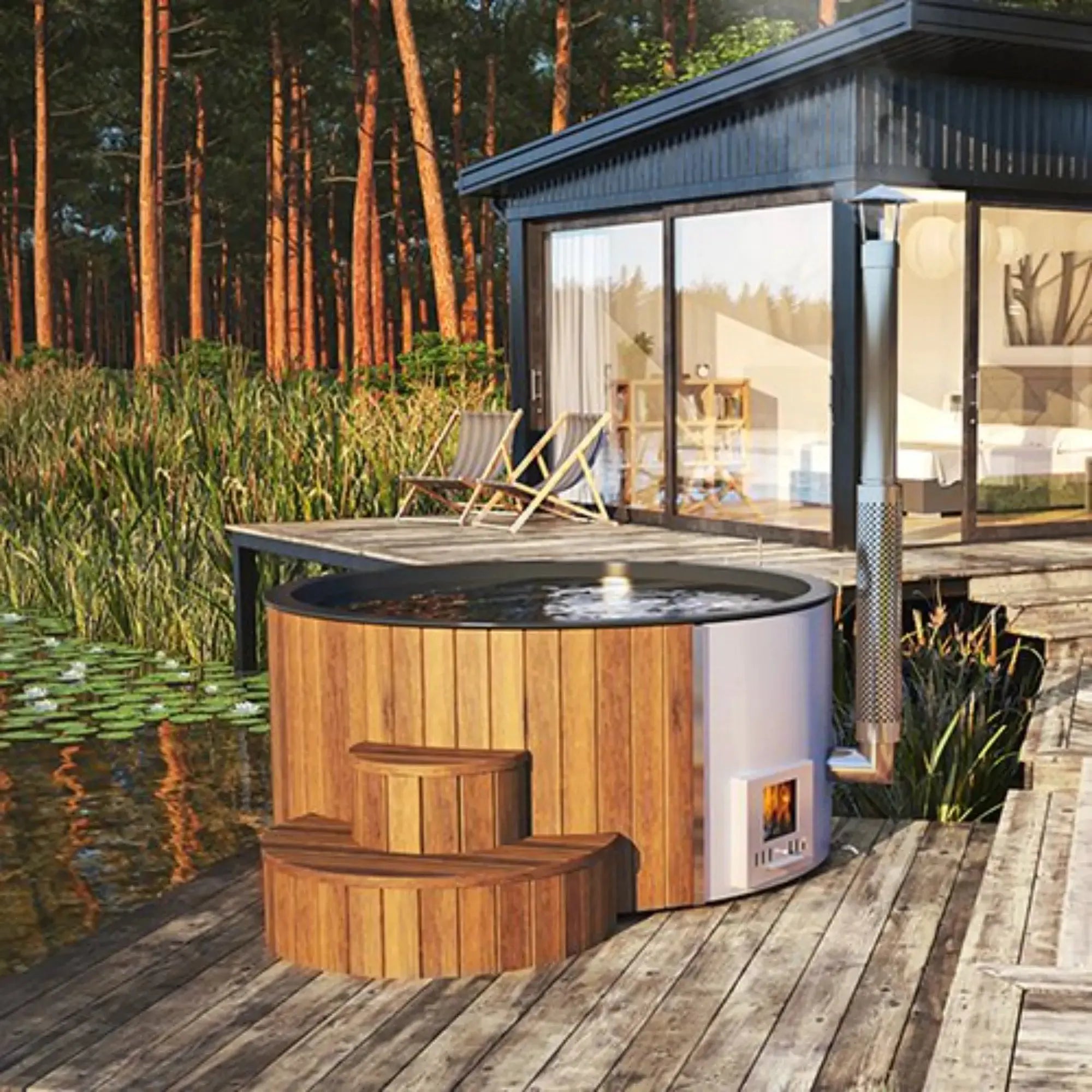 SaunaLife Model S4 Wood-Burning Hot Tub SaunaLife