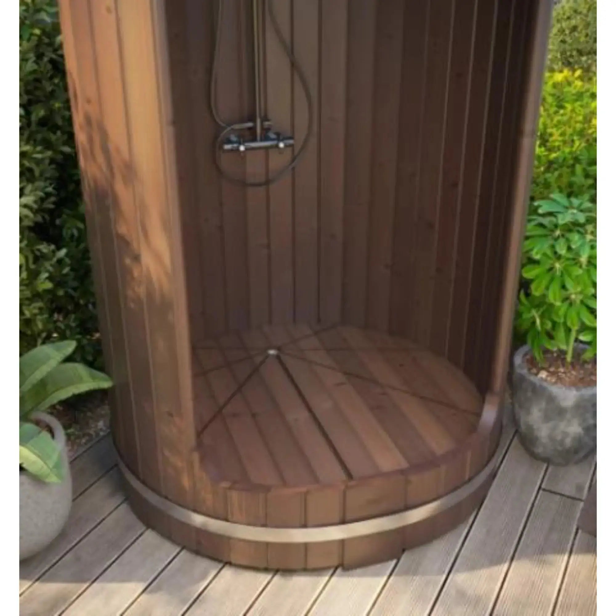 SaunaLife Model R3 Rain Series Outdoor Barrel Shower Kit SaunaLife