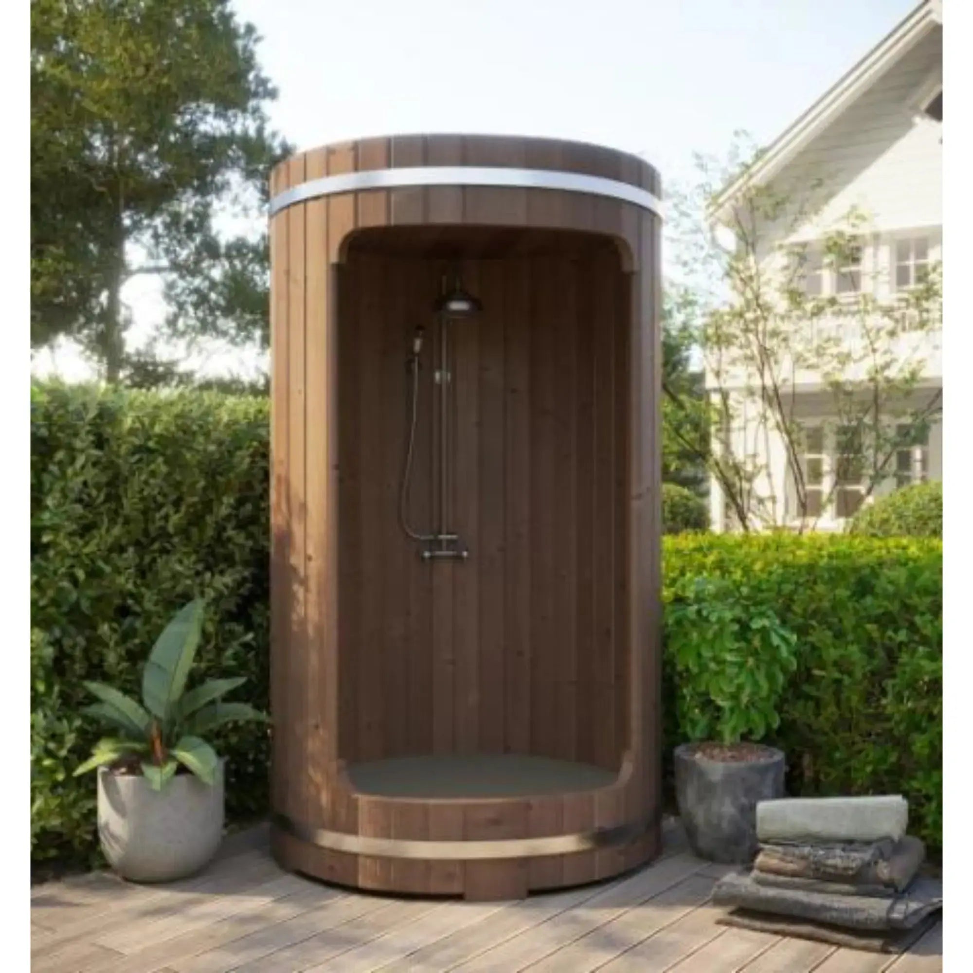 SaunaLife Model R3 Rain Series Outdoor Barrel Shower Kit SaunaLife
