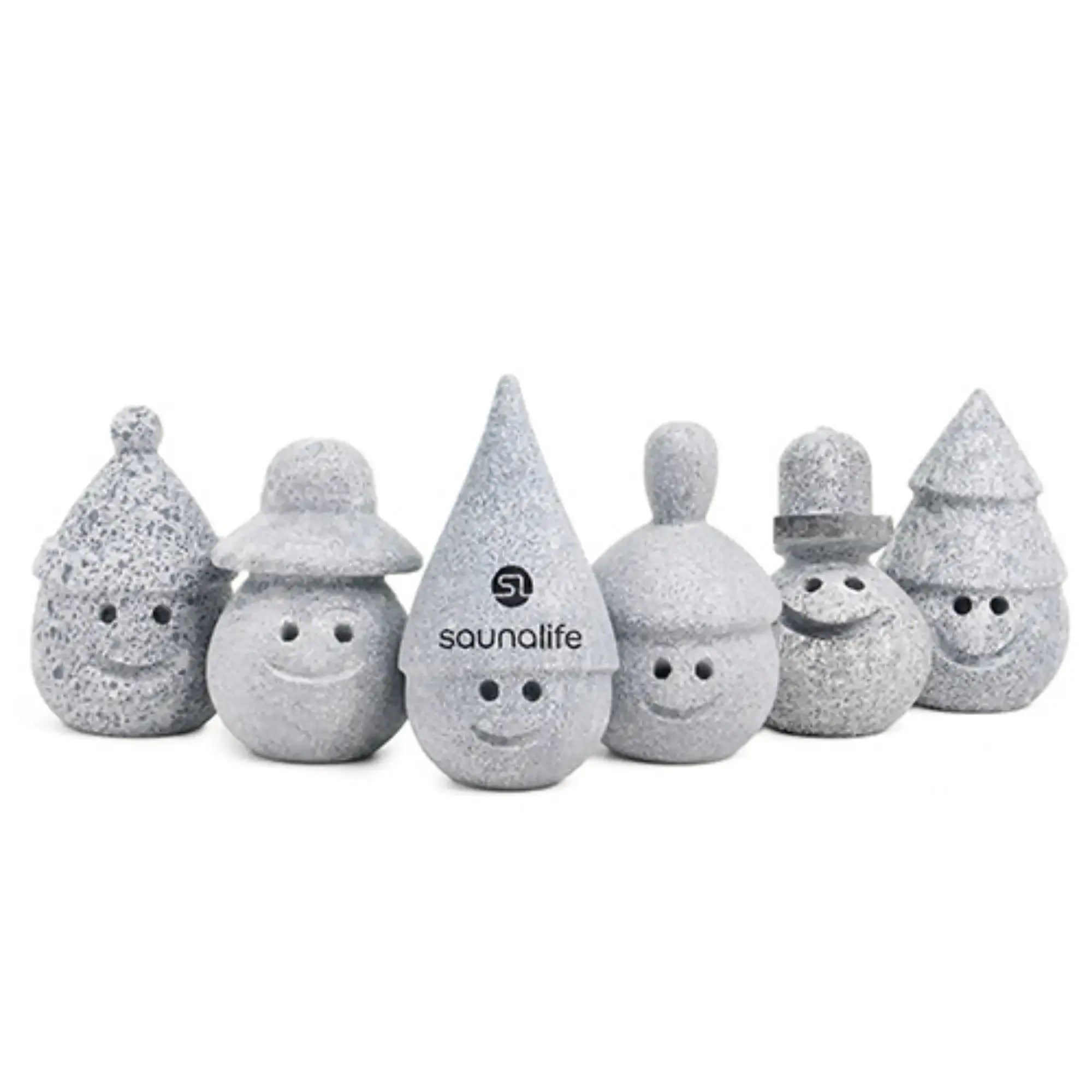 SaunaLife Stoney and Friends Sauna Gnomes, Carved Soapstone, Set of 6 SaunaLife