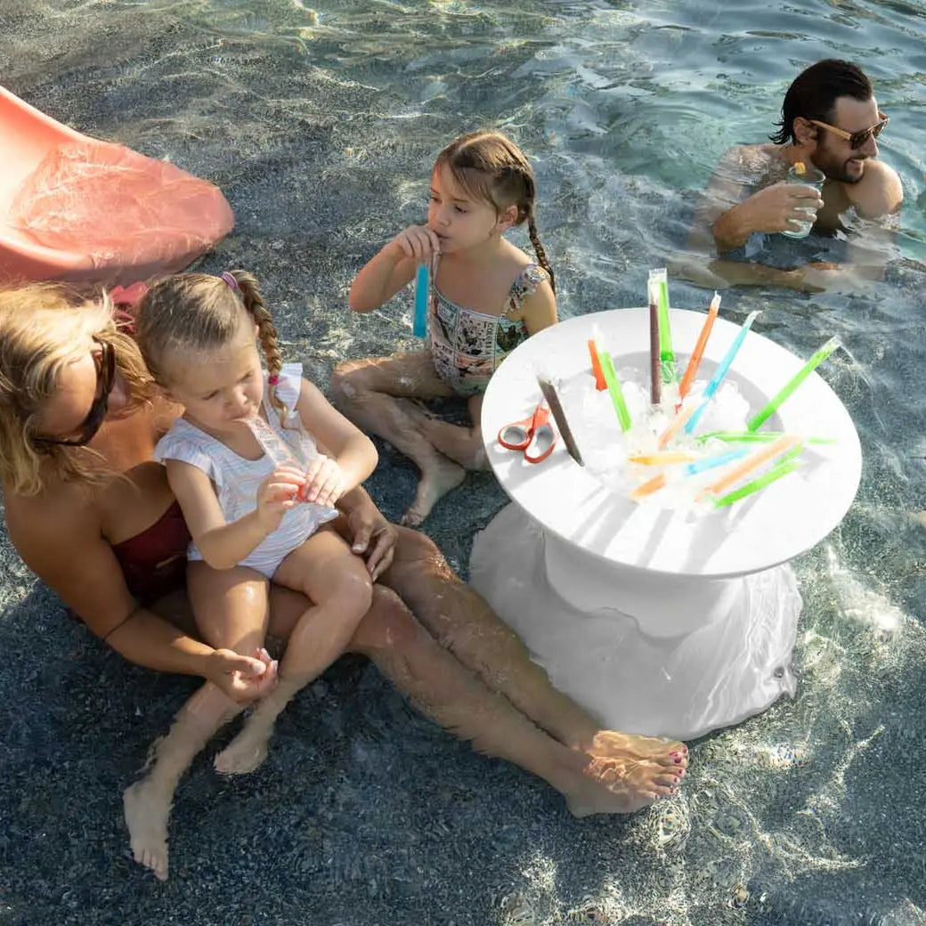 Ledge Lounger Signature Tall Ice Bin Side Table 22" Resin In-Pool Side Table - view 5