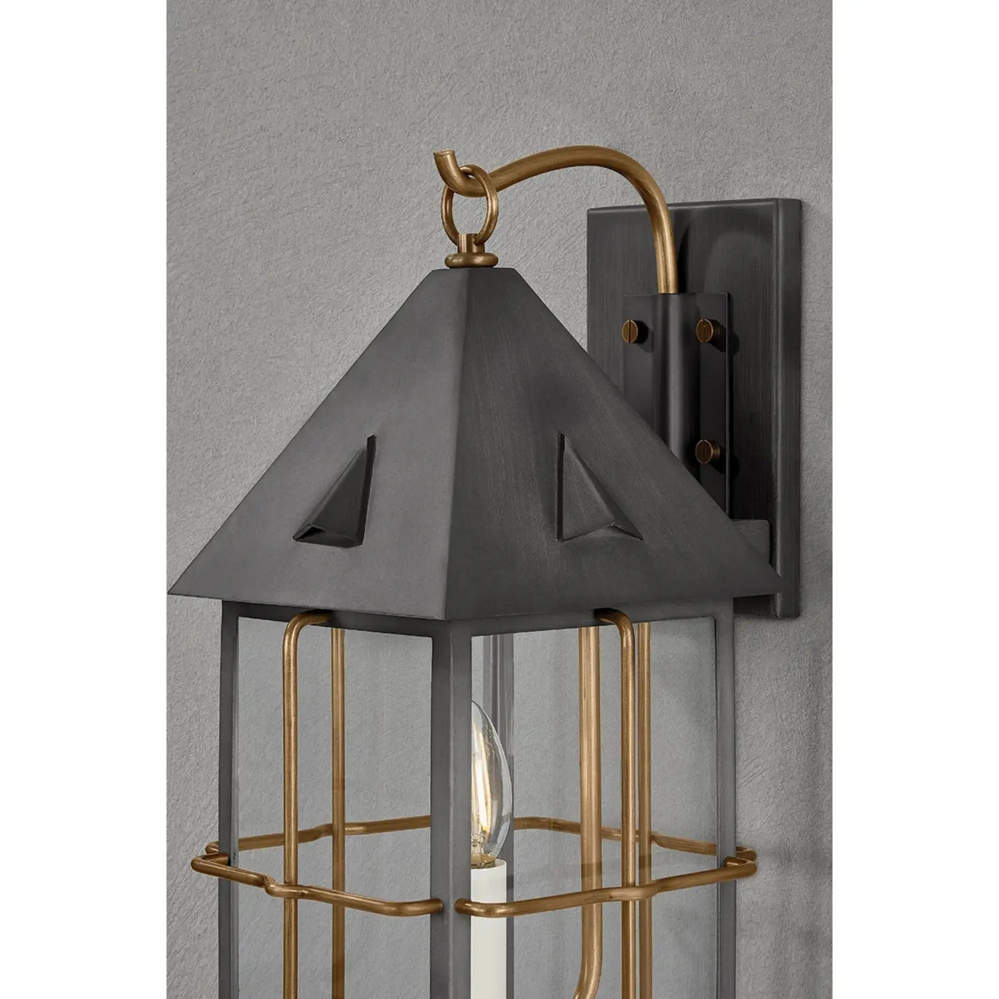 Troy Lighting Toby 17-Inch Outdoor Wall Sconce - Patina Brass - Wet Rated - B6617-PBR/GRA Troy Lighting
