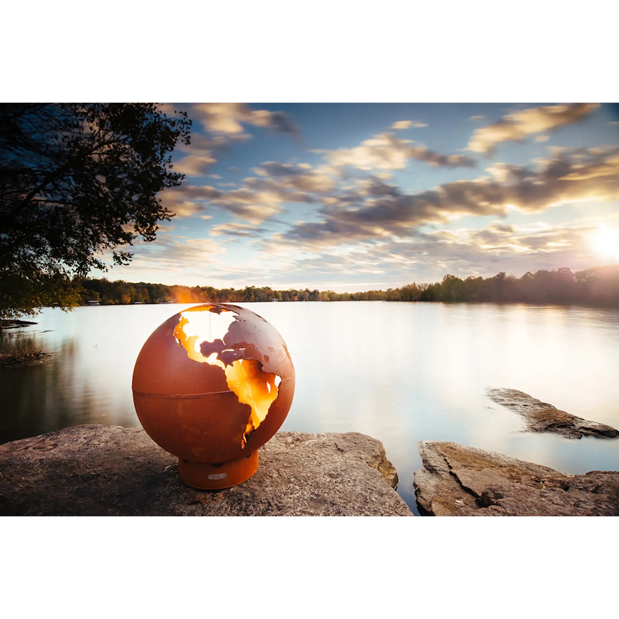 Third Rock 36″ Round Wood Burning Fire Pit – Carbon Steel by Fire Pit Art Fire Pit Art