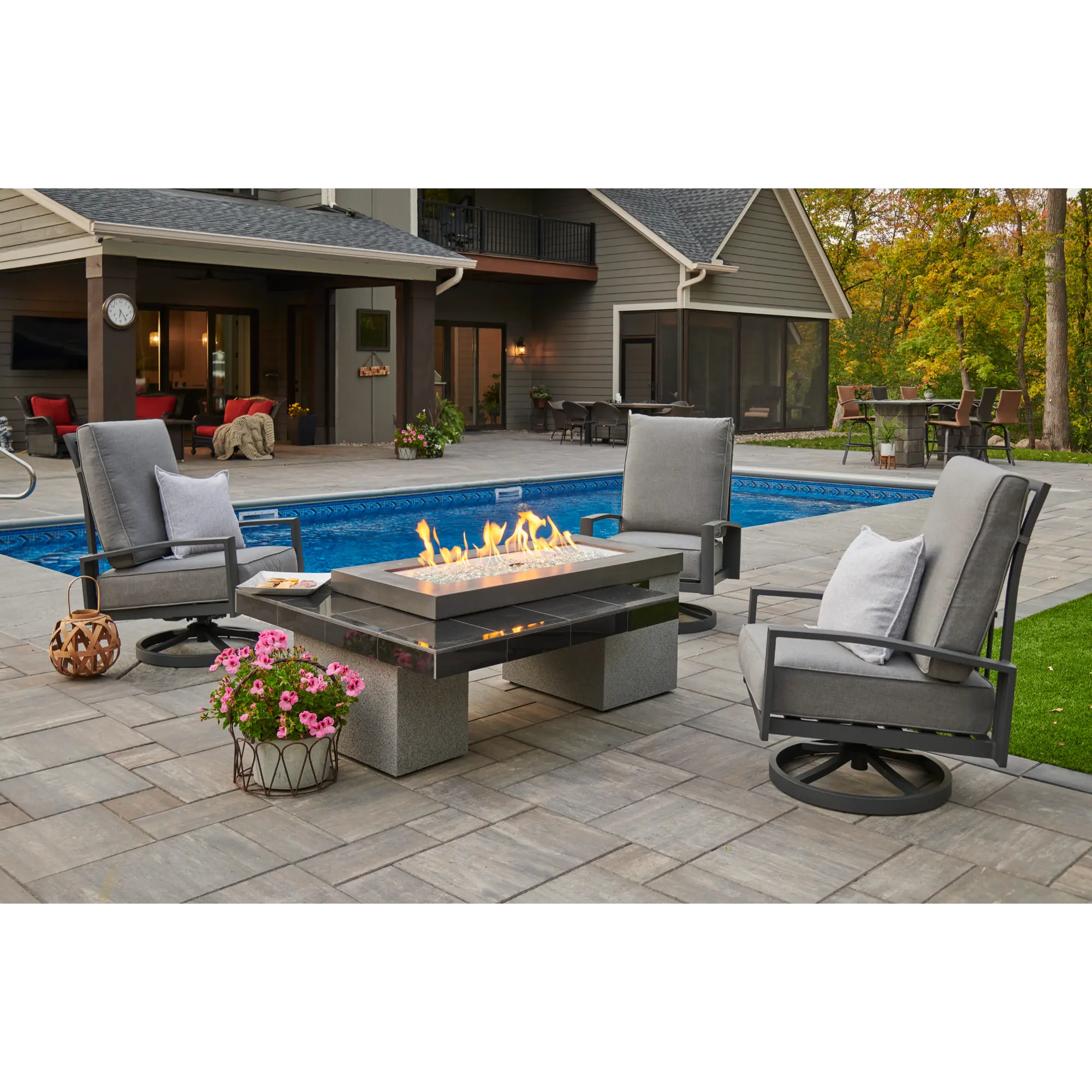 Uptown 64.5″ Rectangular Gas Fire Pit Table – The Outdoor GreatRoom Company