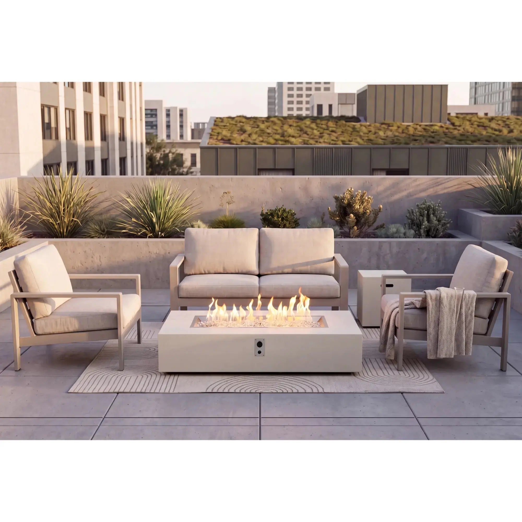 Vosera 60" Linear Gas Fire Pit Table – The Outdoor GreatRoom Company The Outdoor GreatRoom Company