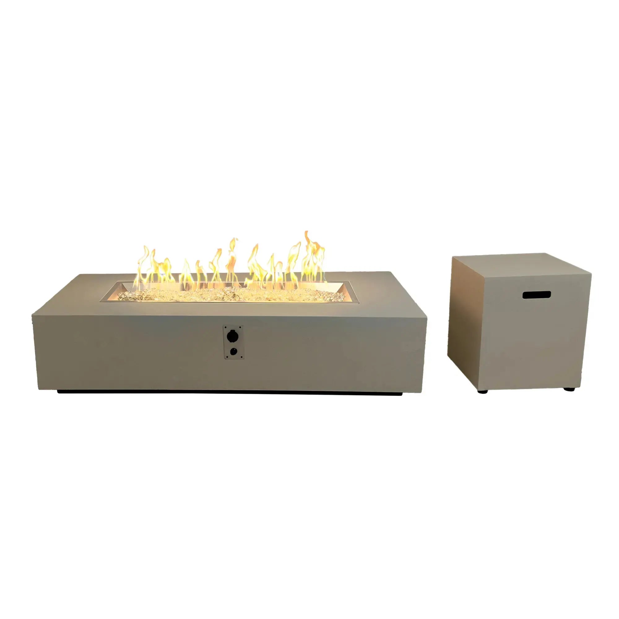 Vosera 60" Linear Gas Fire Pit Table + End Table Bundle – The Outdoor GreatRoom Company The Outdoor GreatRoom Company