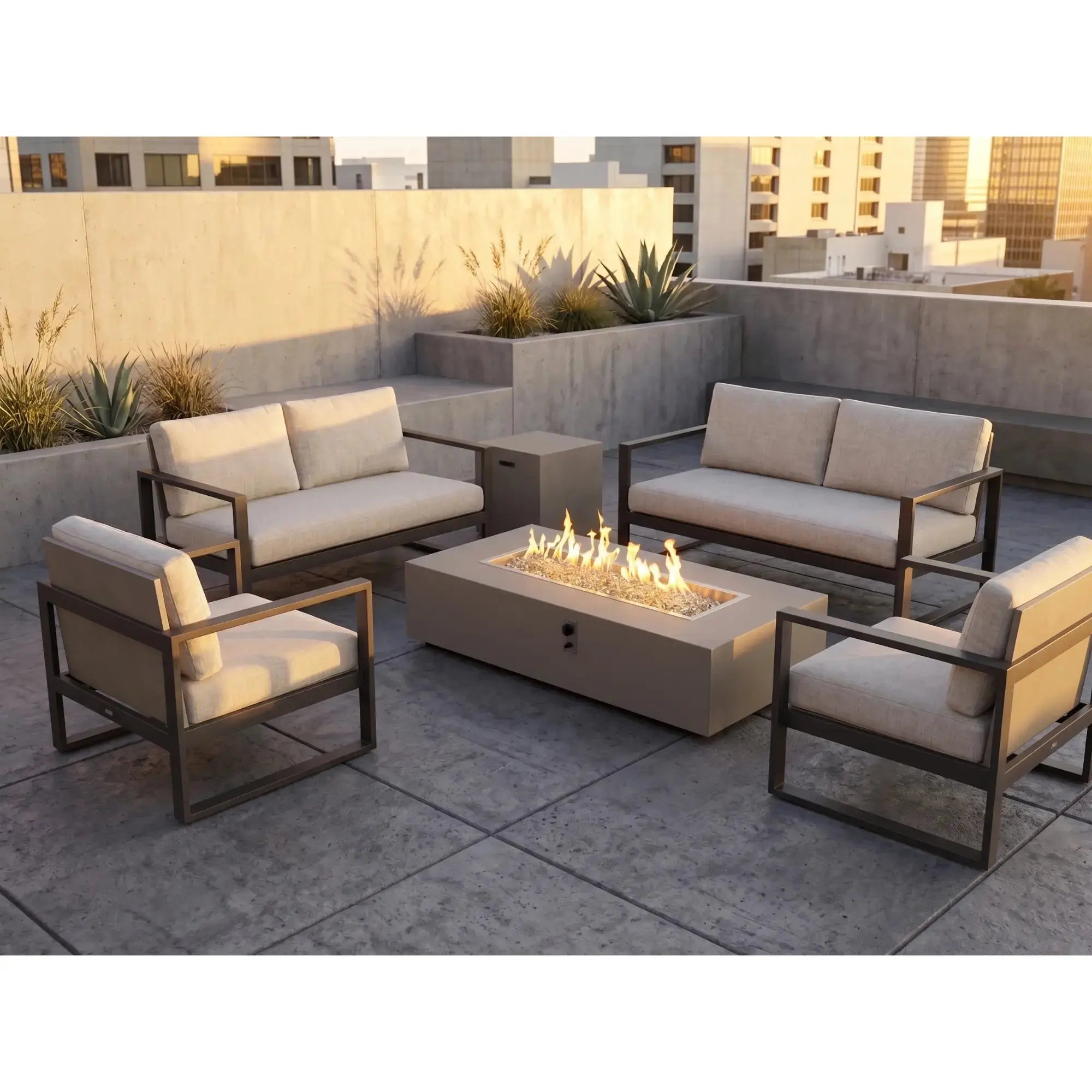 Vosera 60" Linear Gas Fire Pit Table – The Outdoor GreatRoom Company The Outdoor GreatRoom Company