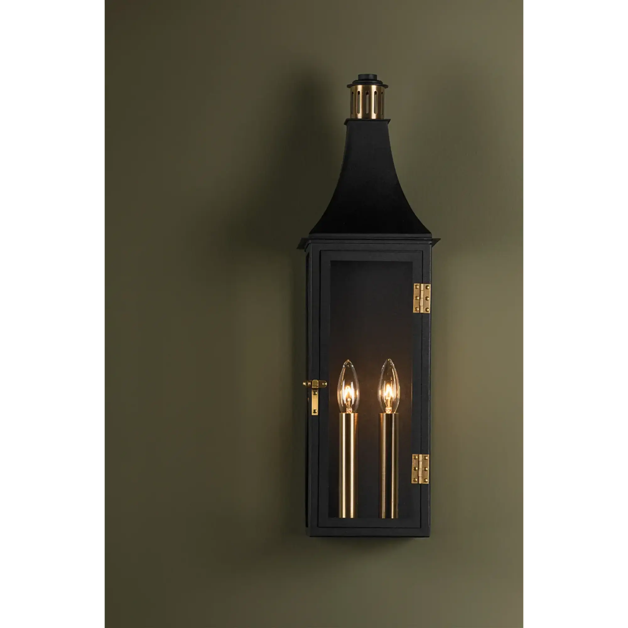 Troy Lighting Wes 23.75-Inch Outdoor Wall Sconce - Patina Brass - Wet Rated - B7824-PBR/TBK Troy Lighting