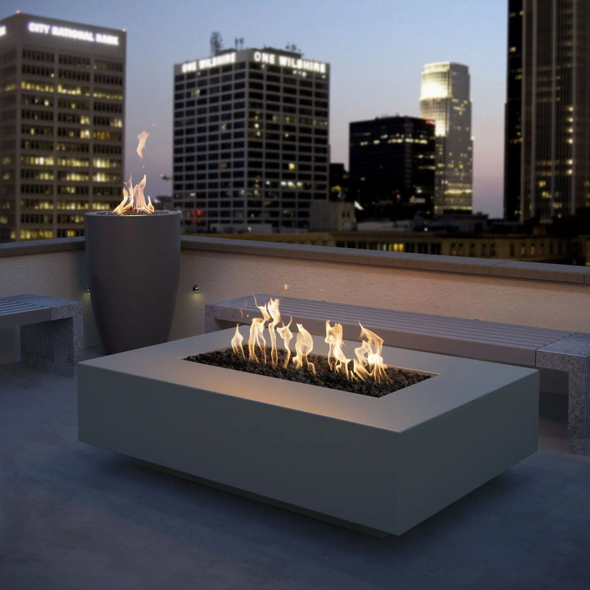 Cabo Linear 56" Concrete Gas Fire Pit – The Outdoor Plus The Outdoor Plus
