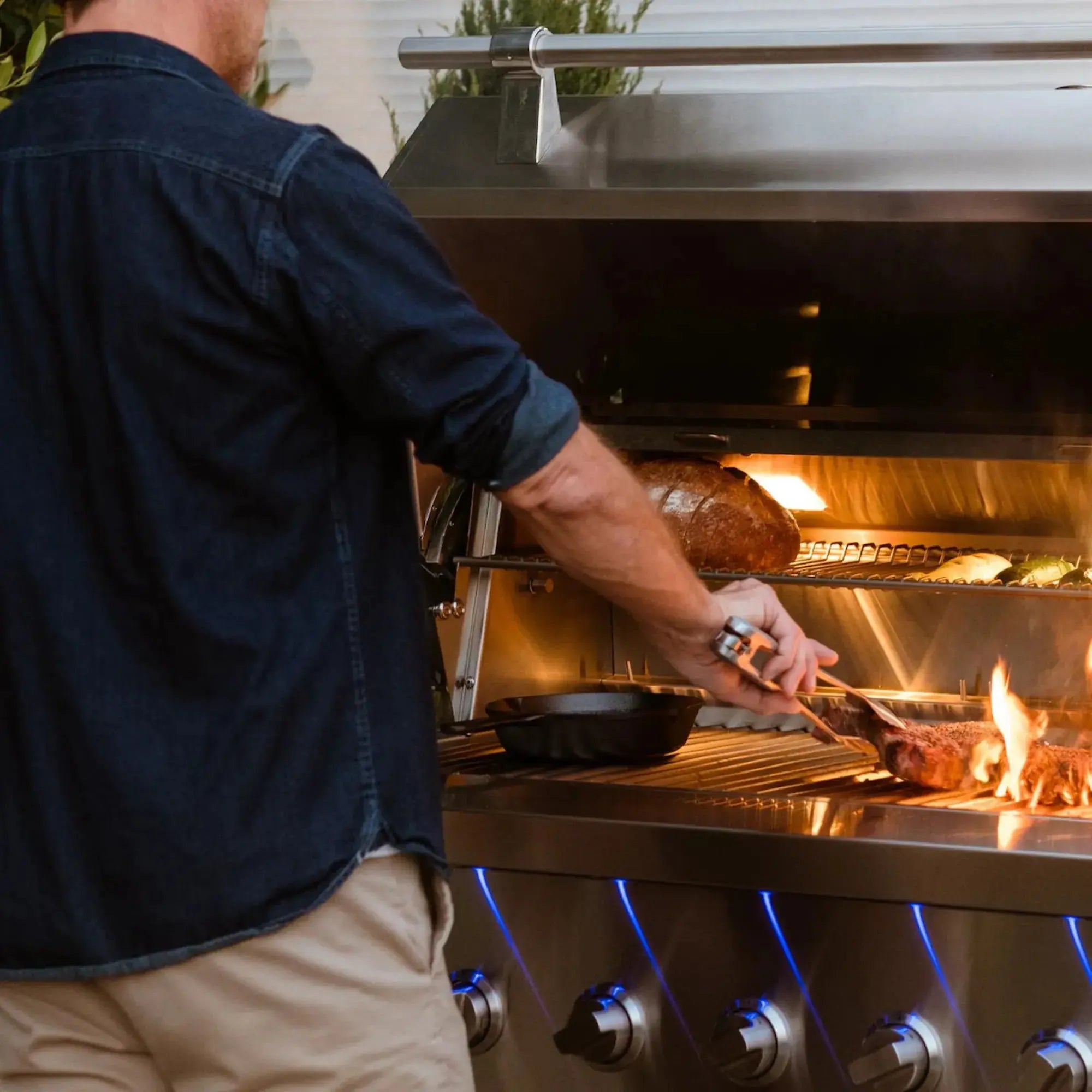 American Made Grills Encore 54-Inch Built-In Hybrid Grill — 176,000 BTU | Gas, Charcoal & Wood | Made in USA American Made Grills