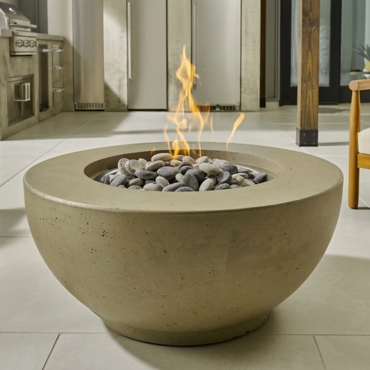 American Fyre Designs Chat Height 36" Round GFRC Gas Fire Bowl American Fyre Designs