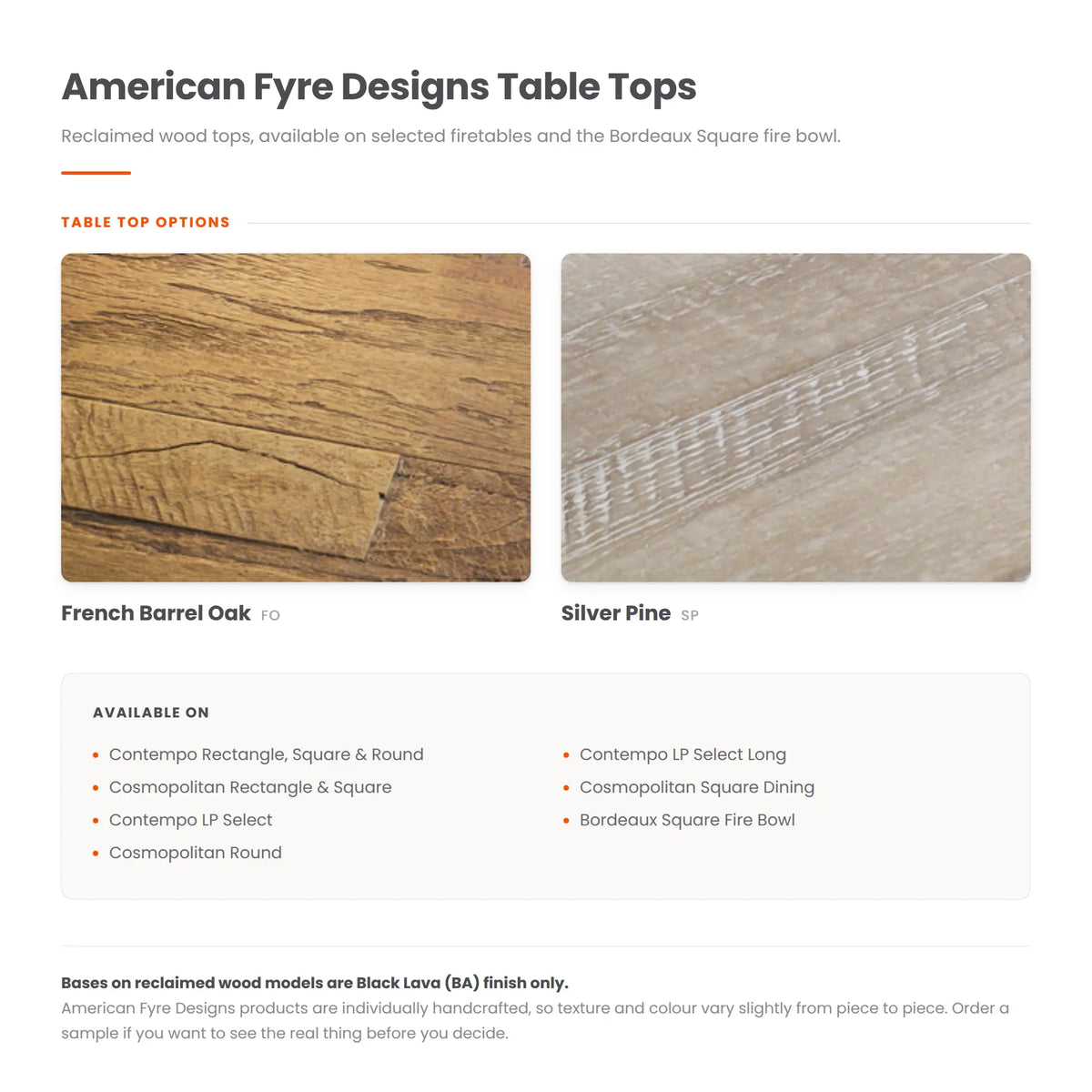 American Fyre Designs Cosmopolitan Rectangle 54" Reclaimed Wood and GFRC Gas Fire Pit Table American Fyre Designs