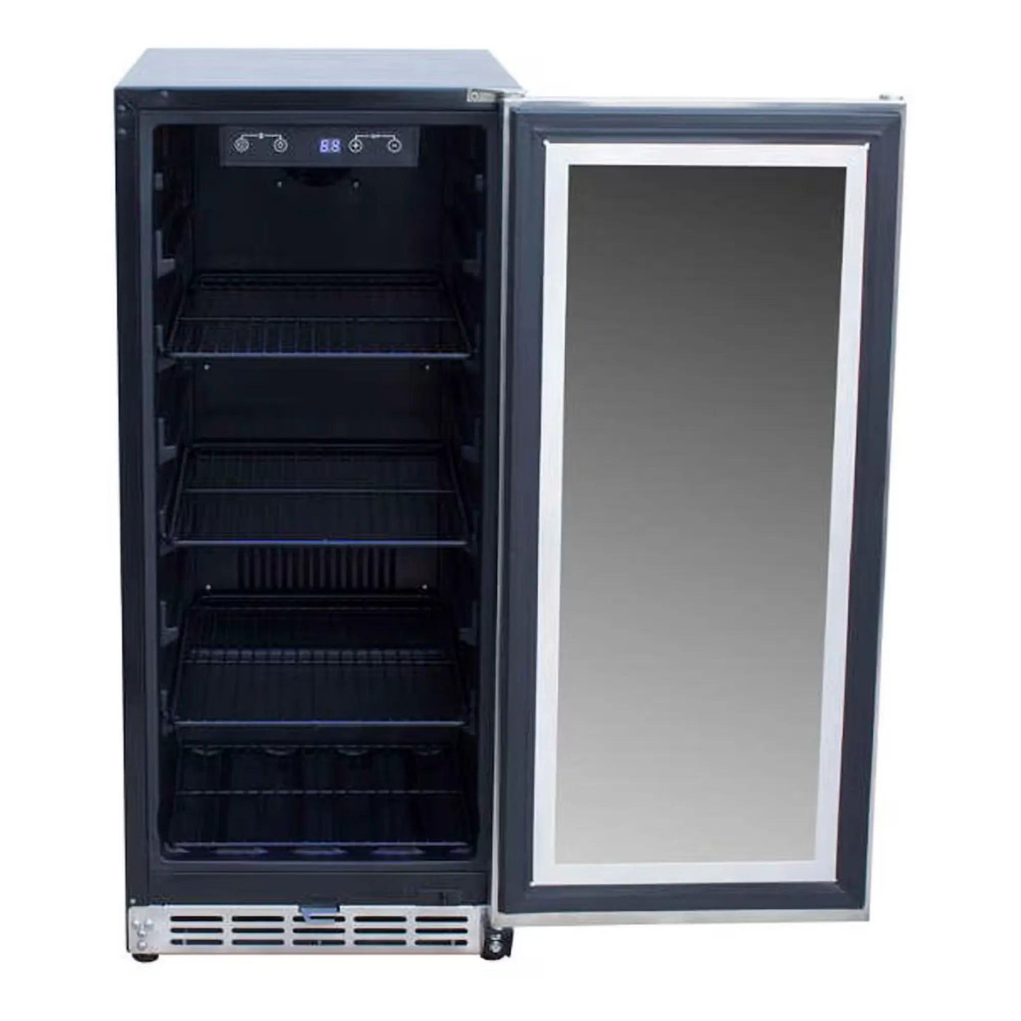 Summerset 15" 3.2 Cu. Ft. Outdoor Rated Refrigerator — Glass Door & SS Handle | RFR-15G Summerset
