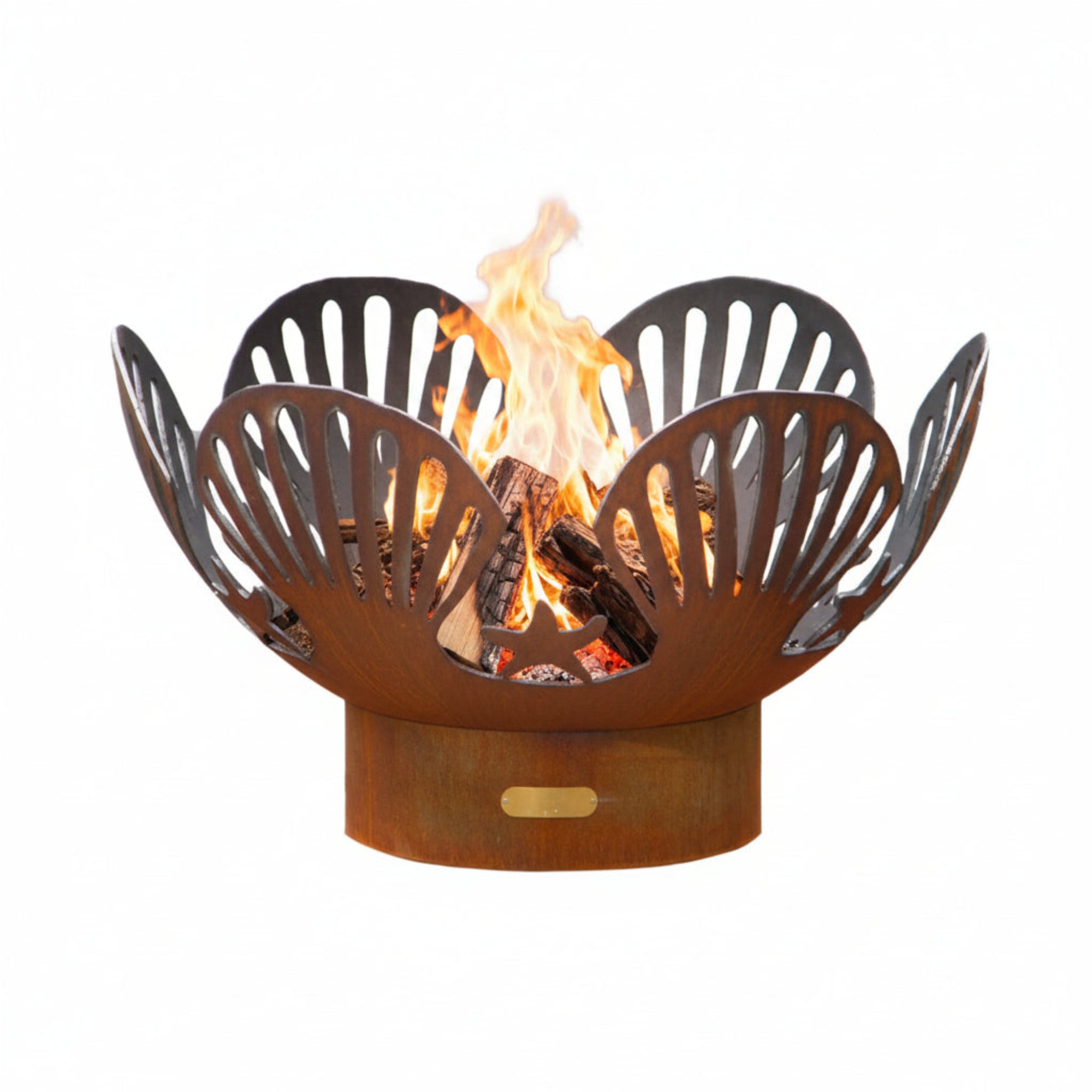 Barefoot Beach 42" Round Wood Fire Pit – Carbon Steel by Fire Pit Art Fire Pit Art