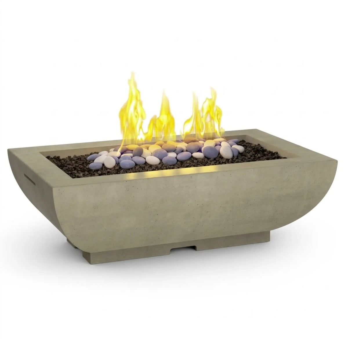 American Fyre Designs Bordeaux Rectangle 50" GFRC Gas Fire Bowl American Fyre Designs