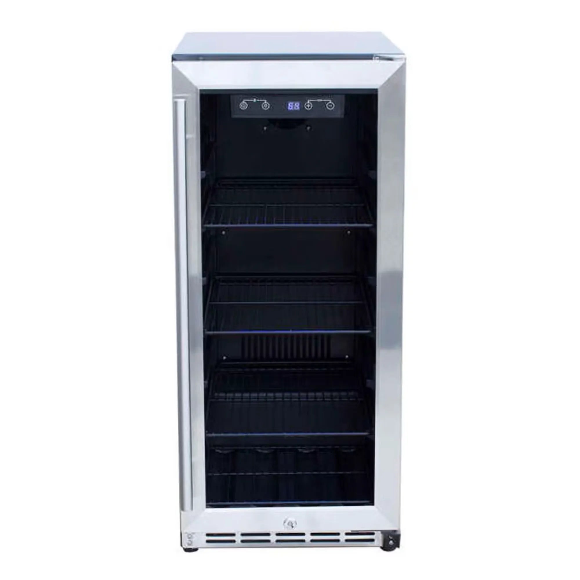 Summerset 15" 3.2 Cu. Ft. Outdoor Rated Refrigerator — Glass Door & SS Handle | RFR-15G Summerset