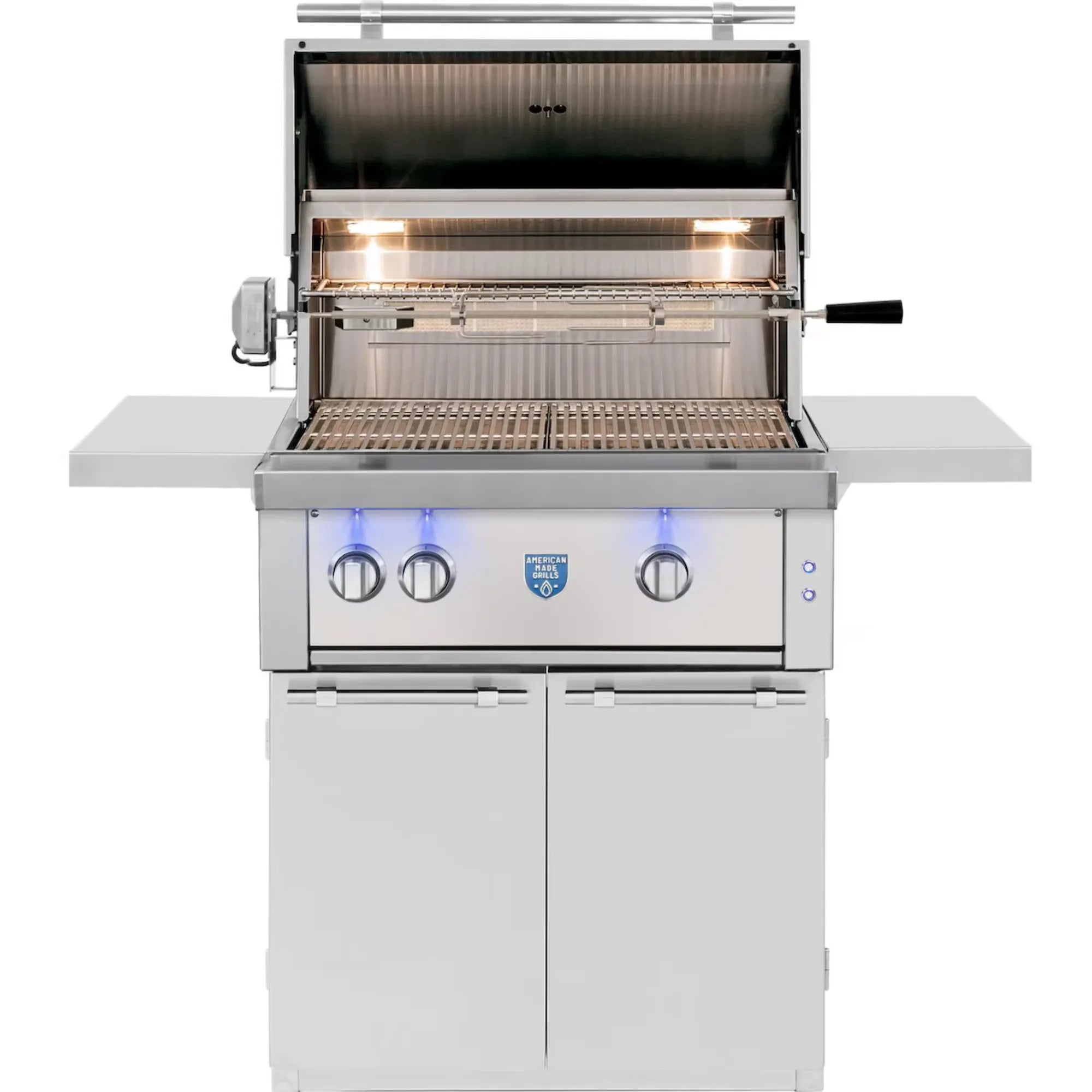 American Made Grills Estate 30-Inch Freestanding Gas Grill — 64,000 BTU w/ Red Brass Burners & Cart | Made in USA American Made Grills