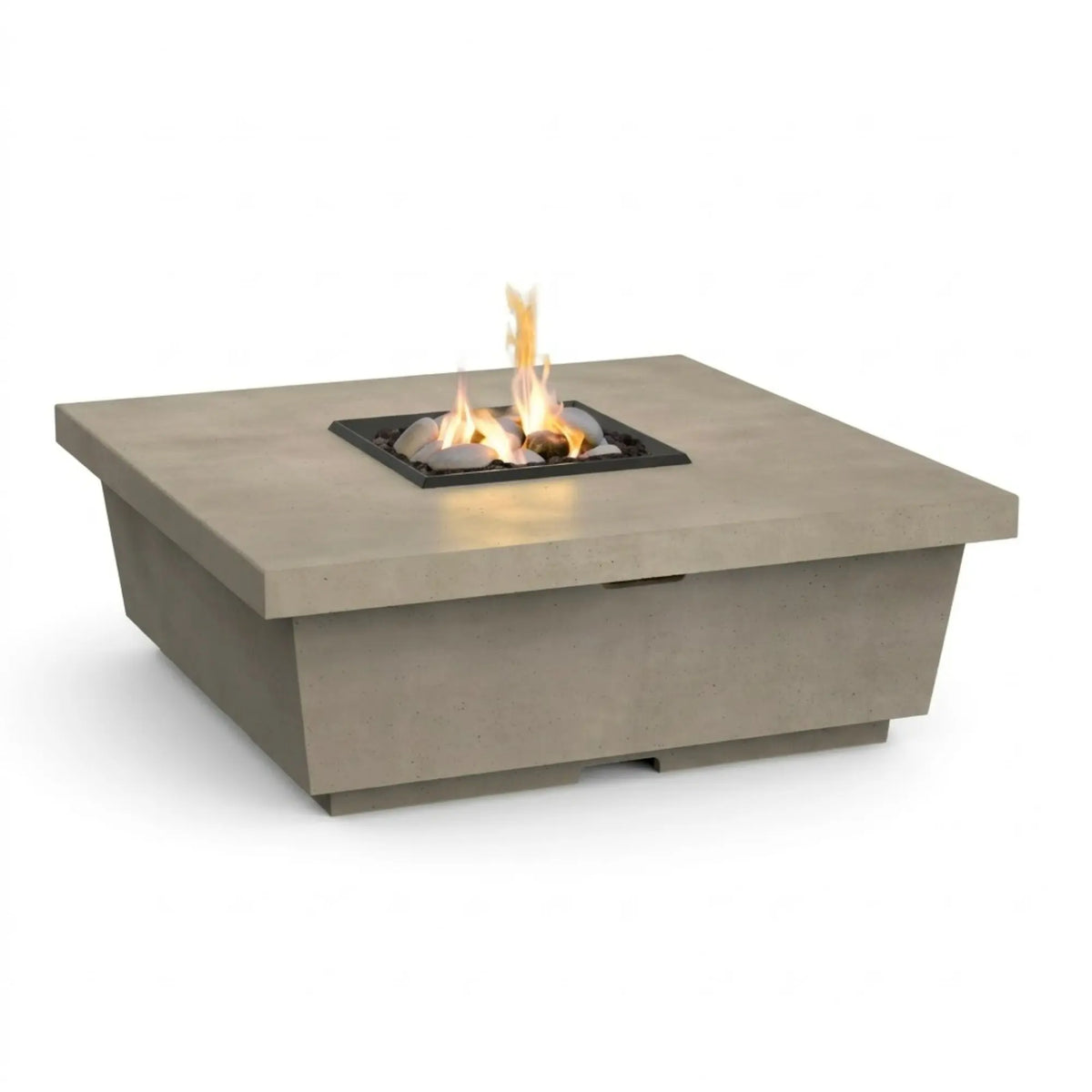 American Fyre Designs Contempo Square 44" GFRC Gas Fire Pit Table American Fyre Designs