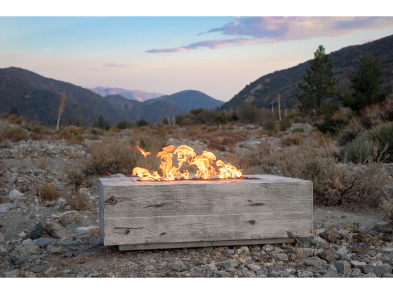 Coronado 48" Rectangular Wood Grain Concrete Gas Fire Pit – The Outdoor Plus
