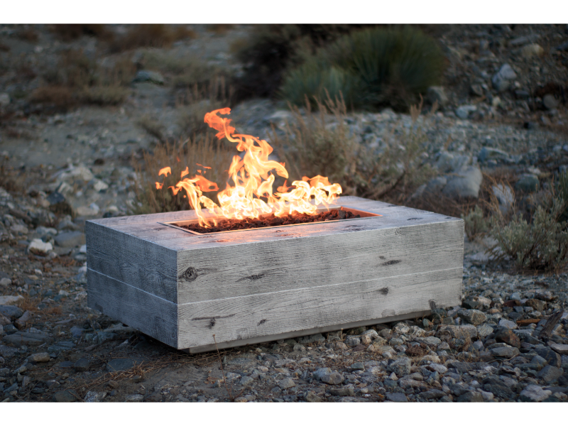 Coronado 48" Rectangular Wood Grain Concrete Gas Fire Pit – The Outdoor Plus