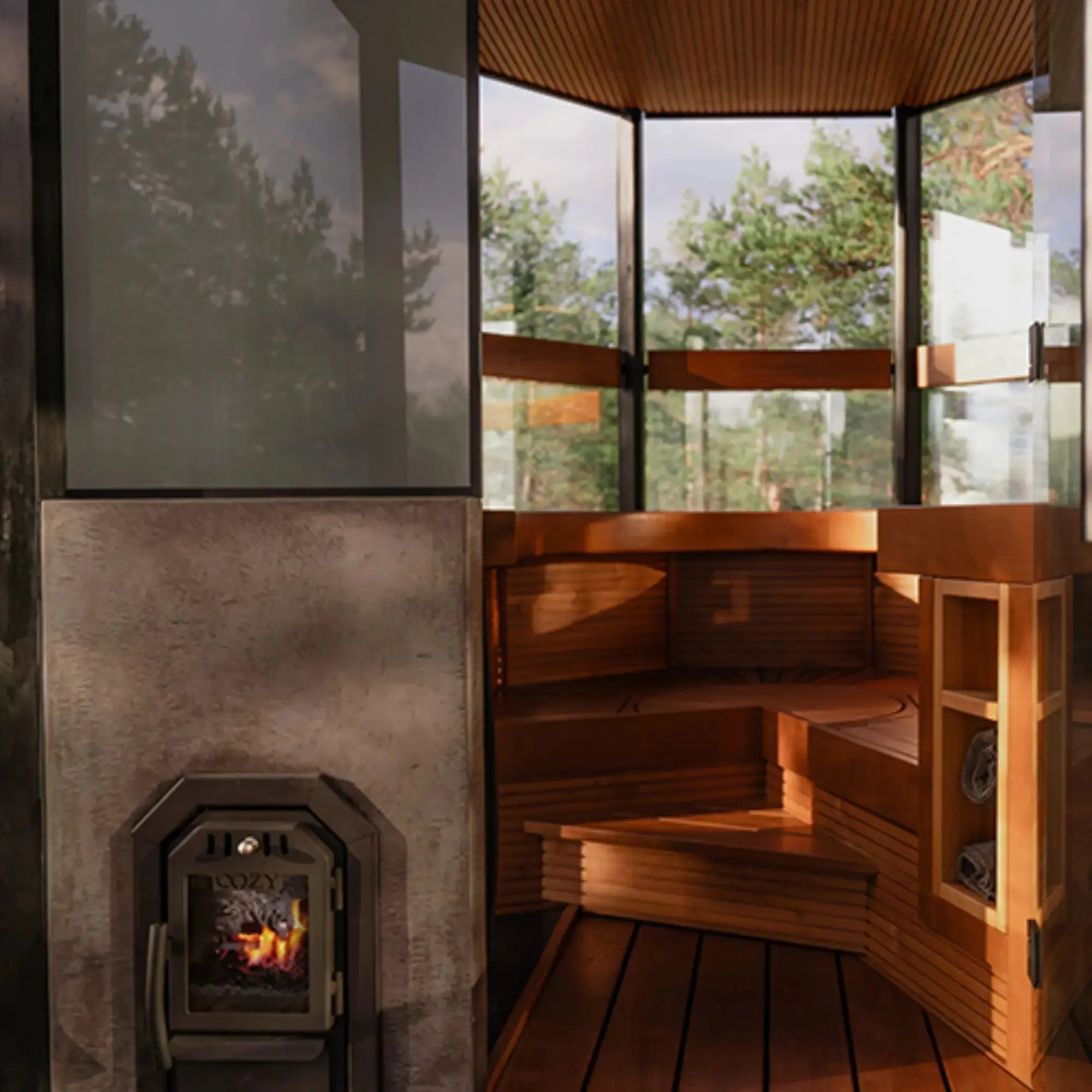 Cozy Heat Thru-Wall 12 Sauna Stove Cozy Heat