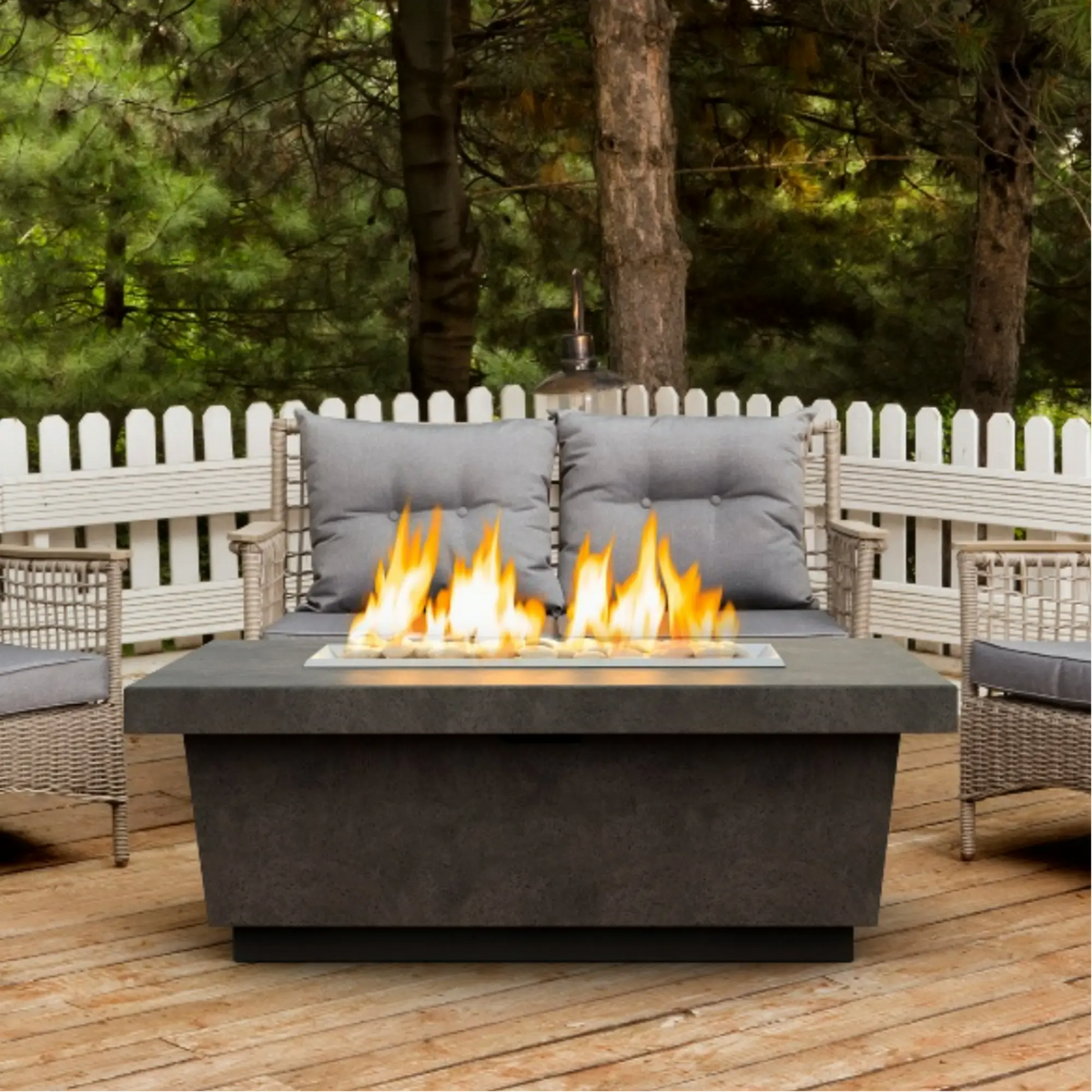 American Fyre Designs Contempo LP Select 52" Rectangular GFRC Gas Fire Pit Table American Fyre Designs