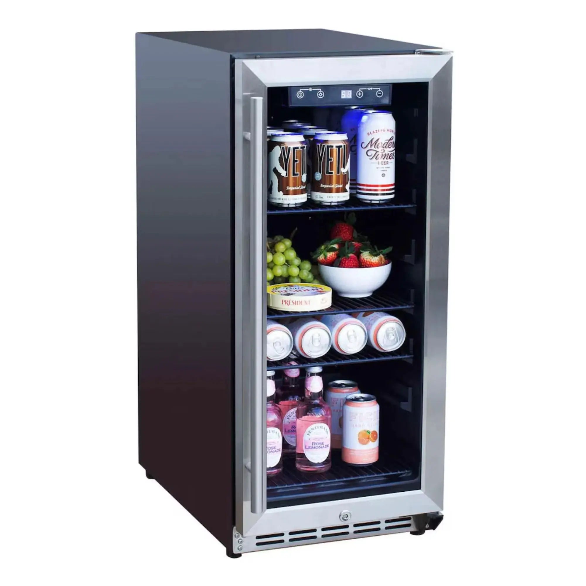 Summerset 15" 3.2 Cu. Ft. Outdoor Rated Refrigerator — Glass Door & SS Handle | RFR-15G Summerset