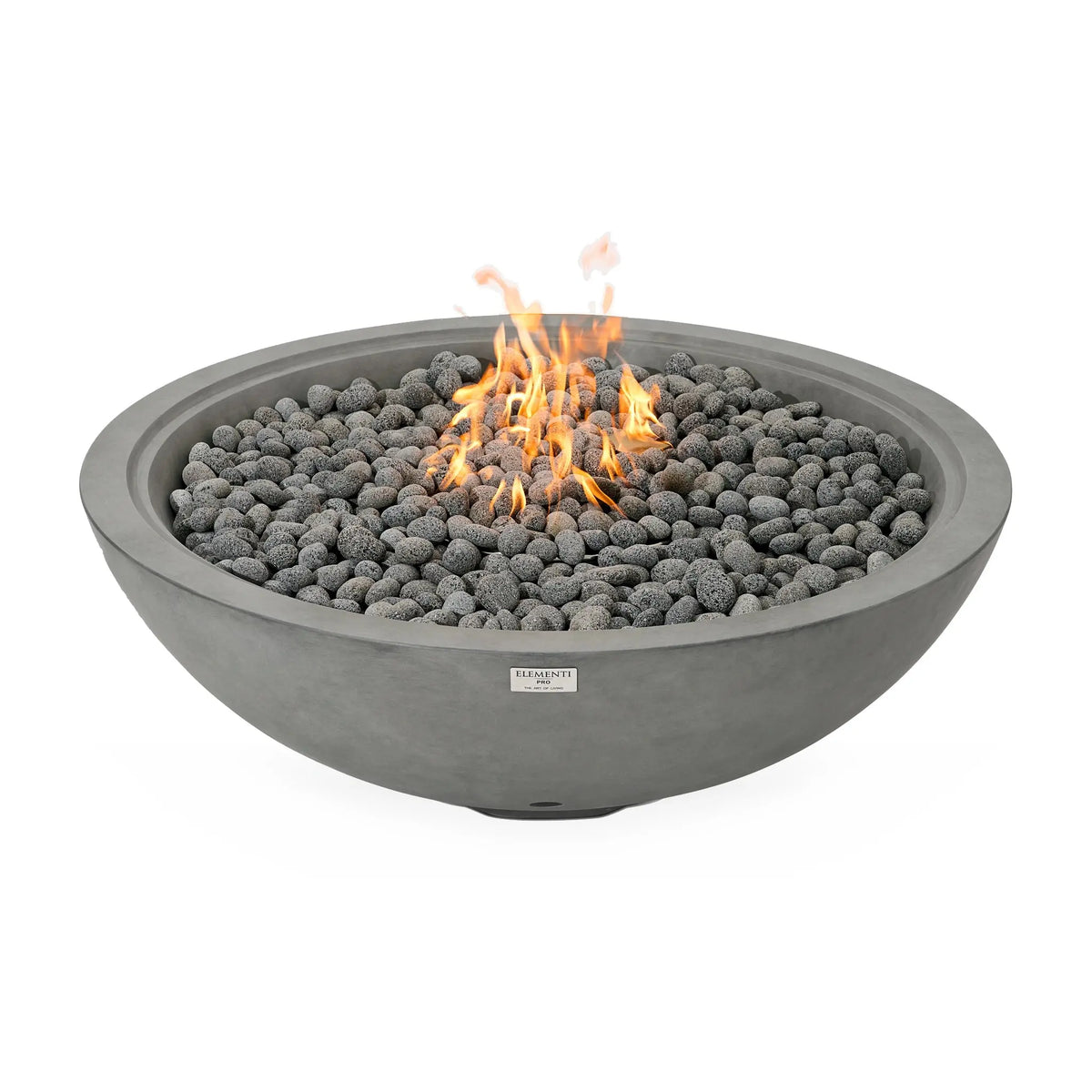 Rose Bowl 48″ Round Concrete Gas Fire Pit – Elementi Pro 100K Elementi