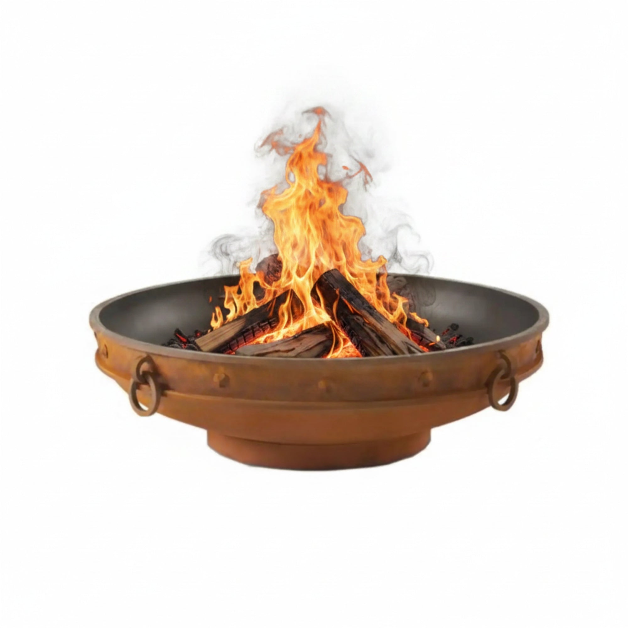 Emperor 37″ Round Wood Fire Pit – Carbon Steel by Fire Pit Art Fire Pit Art