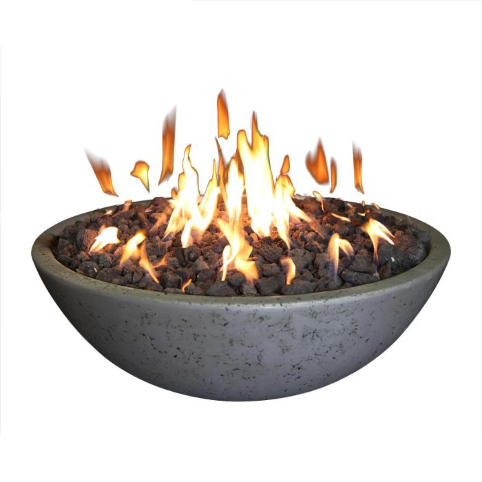 39″ Round Concrete Gas Fire Bowl – Ring Burner – Grand Canyon Gas Logs