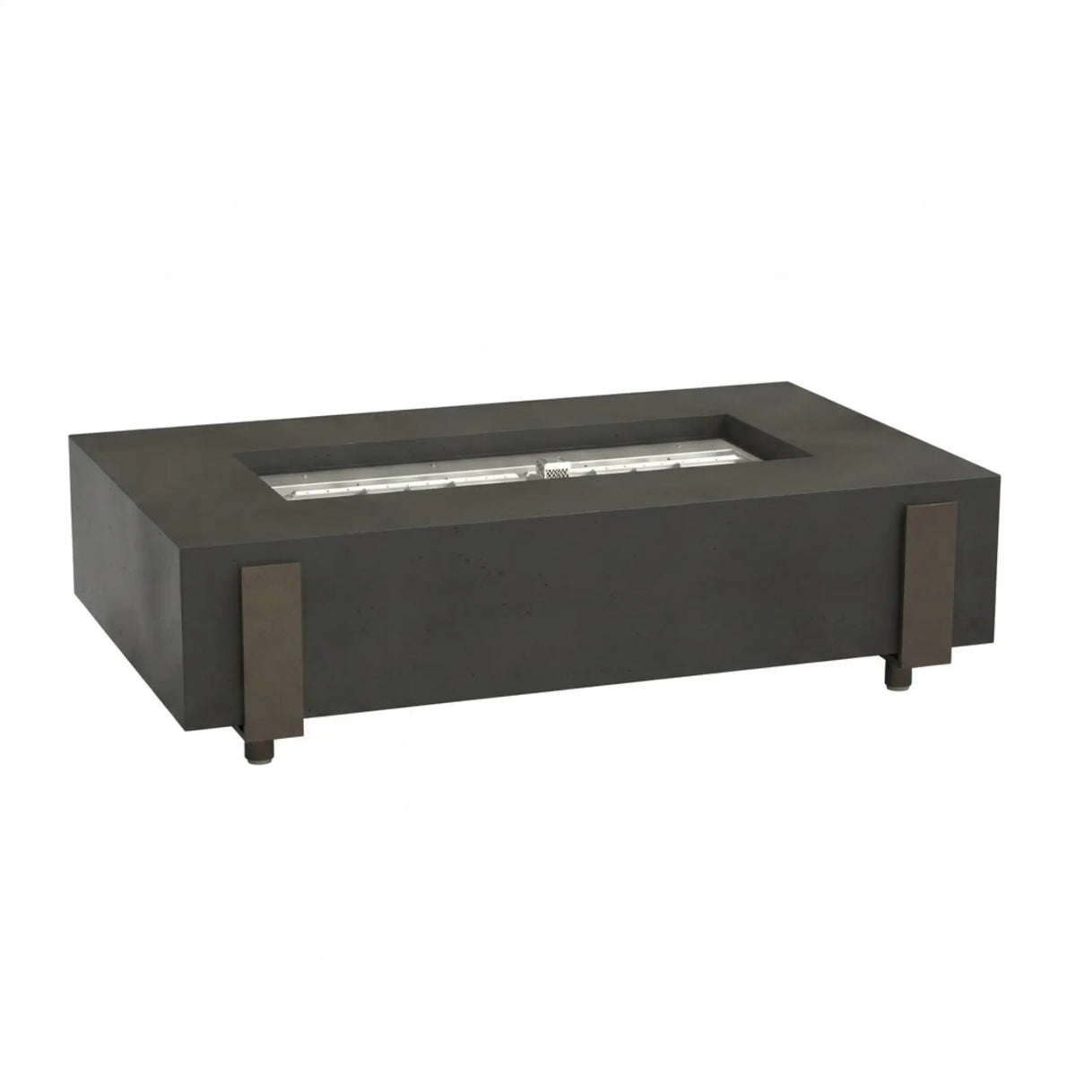 American Fyre Designs Iron Saddle 60" Rectangular GFRC Gas Fire Pit Table American Fyre Designs